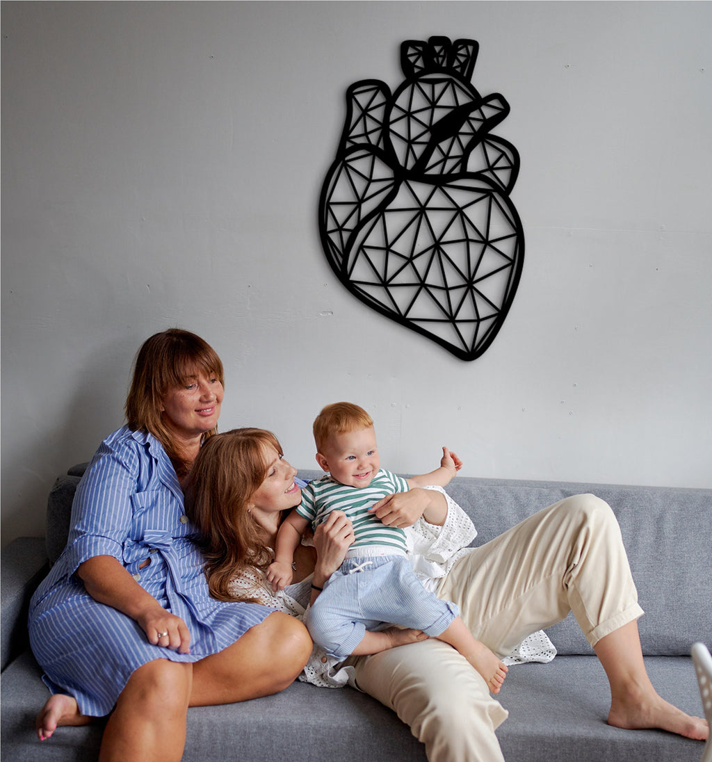 Geometric Heart Wood Wall Decor, Medical Art Gift