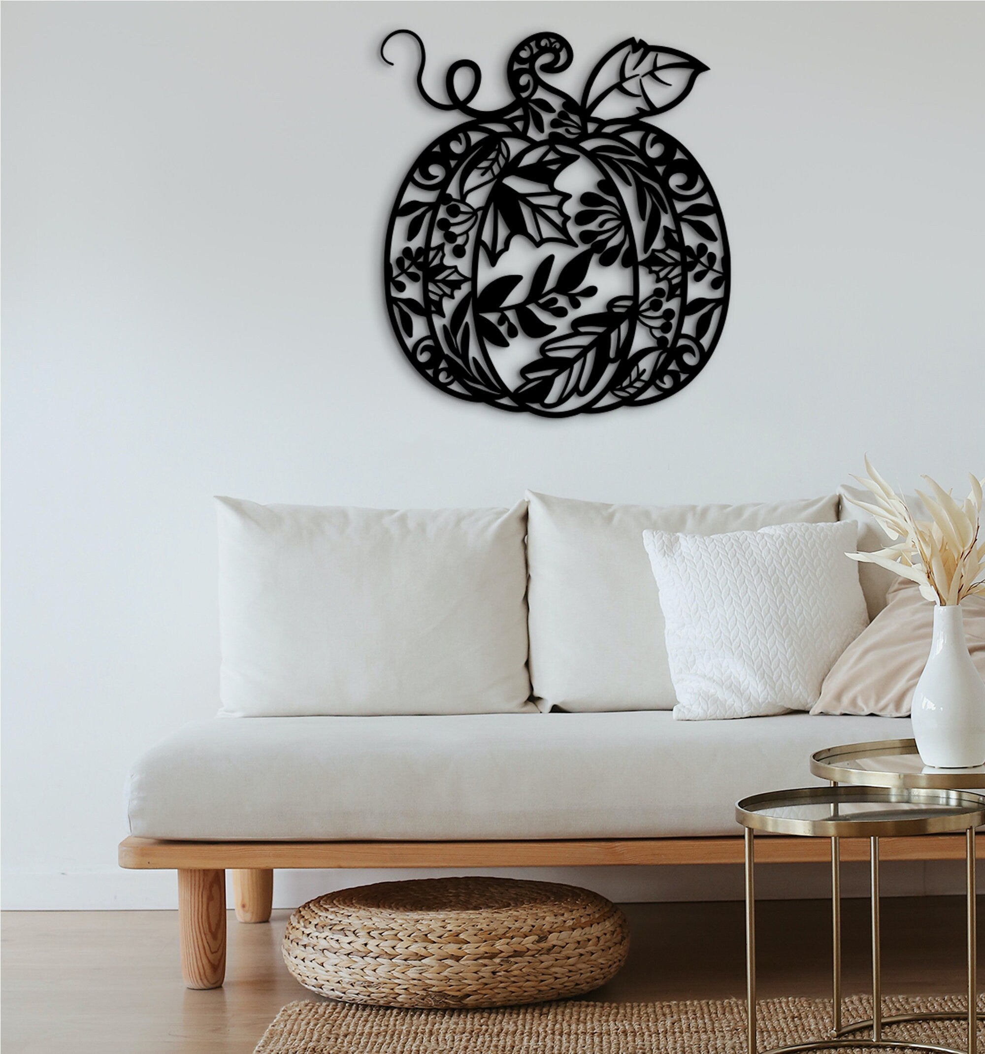 Wooden Pumpkin Wall Decor: Fall Thanksgiving Sign