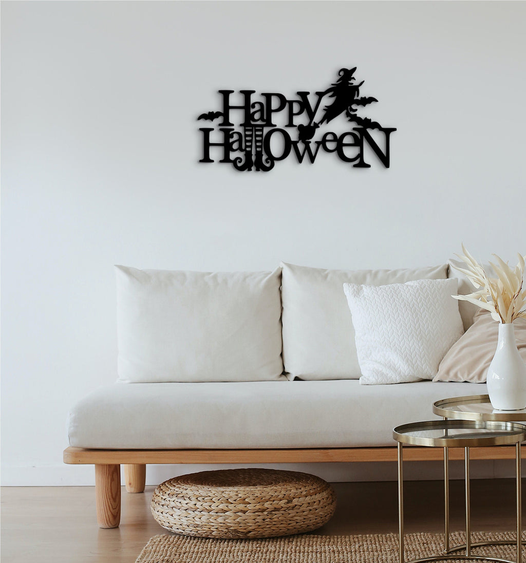 Happy Halloween Wood Sign: Spooky Wall Decor