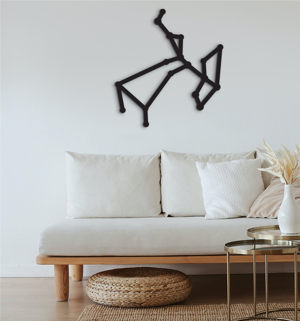 Sagittarius Constellation Wood Wall Art: Geometric Zodiac Sign