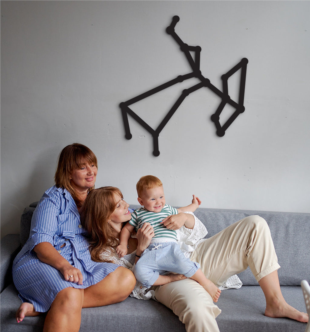 Sagittarius Constellation Wood Wall Art: Geometric Zodiac Sign