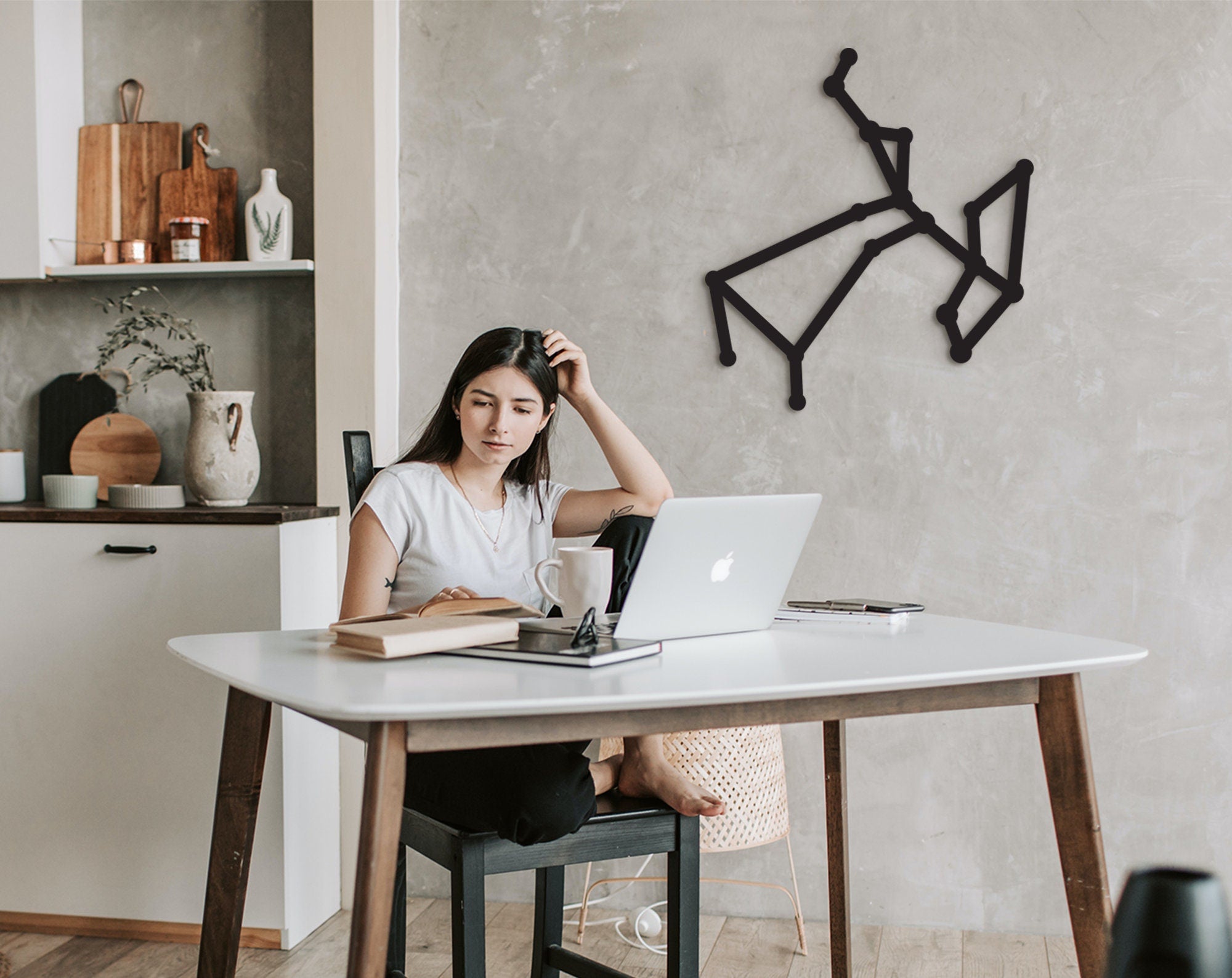 Sagittarius Constellation Wood Wall Art: Geometric Zodiac Sign