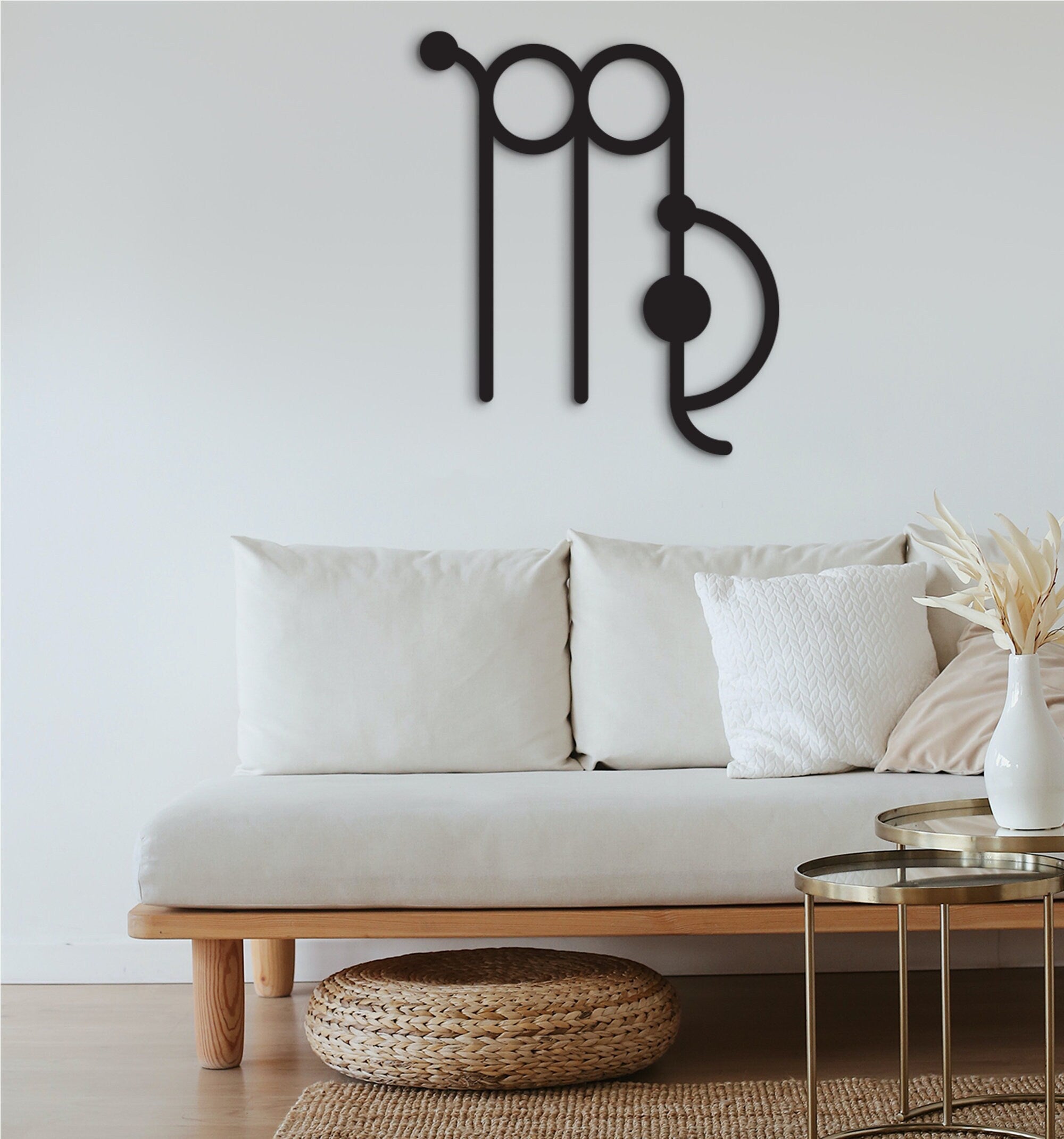 Virgo Constellation Wood Wall Art: Geometric Zodiac Sign Decor