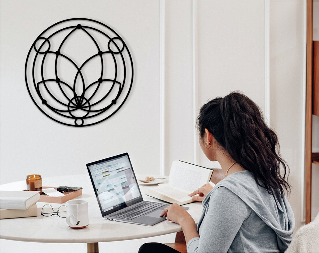 Metatron's Cube Wood Art: Geometric Wall Decor