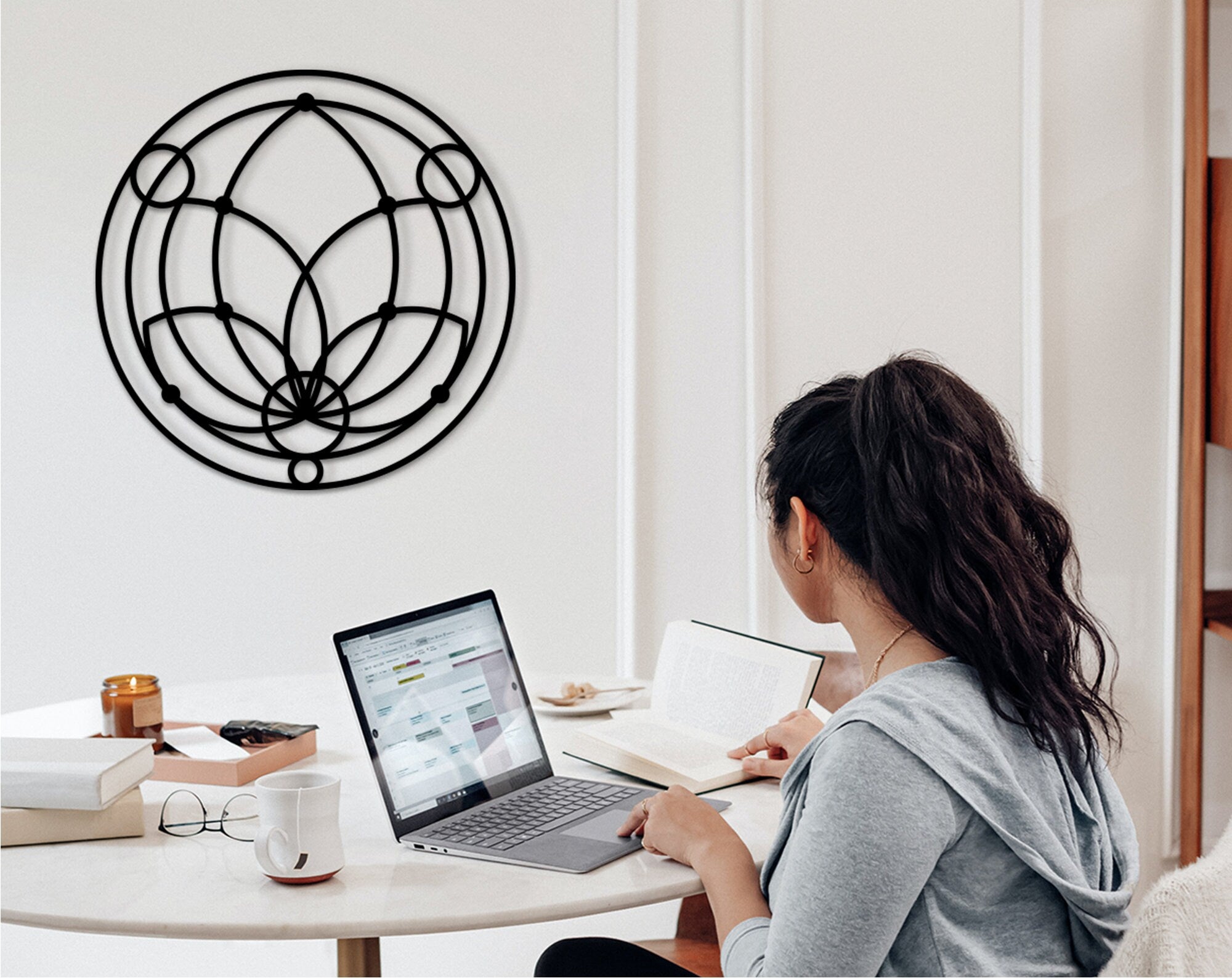 Metatron's Cube Wood Art: Geometric Wall Decor