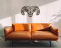Geometric Wooden Ram Head Wall Art: Zodiac Decor