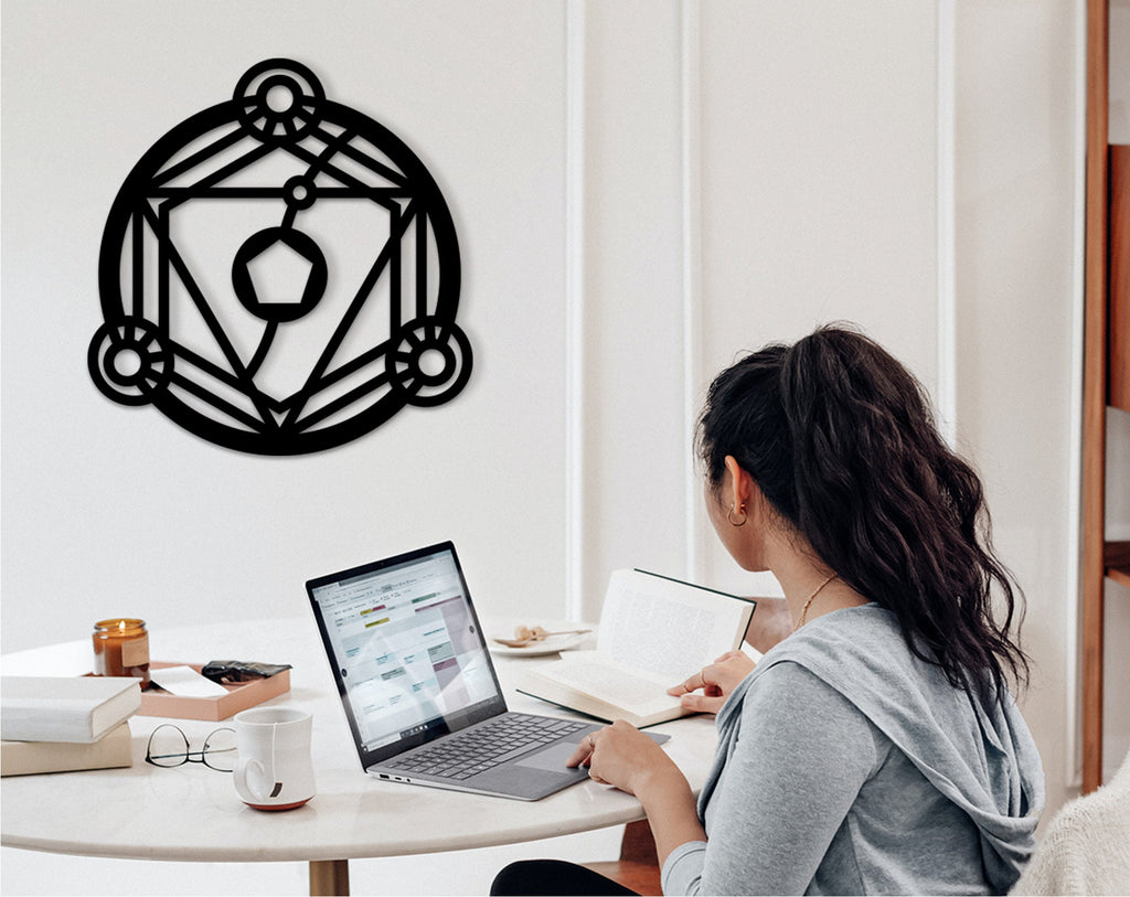 Metatron's Cube Wood Art: Geometric Wall Decor