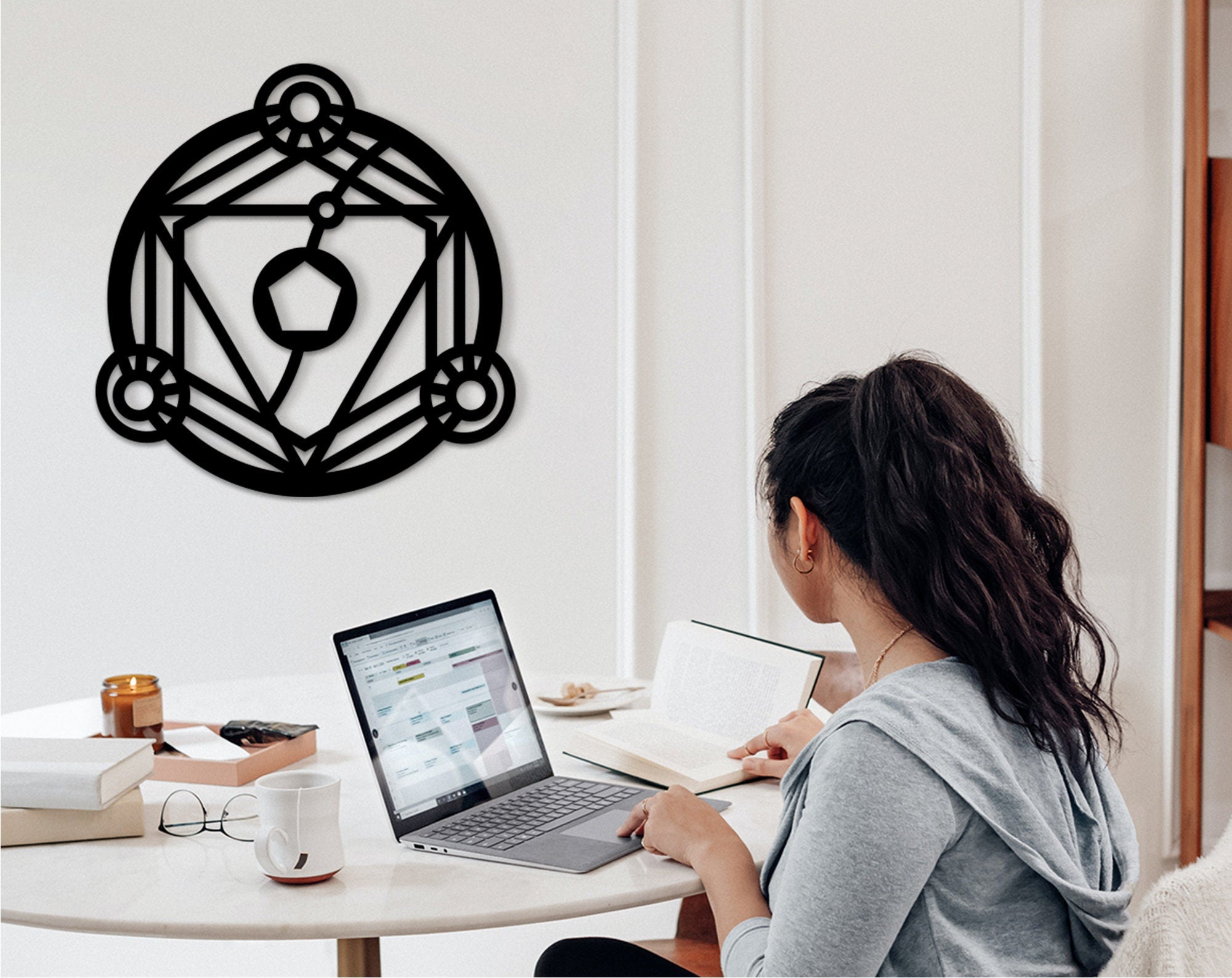 Metatron's Cube Wood Art: Geometric Wall Decor