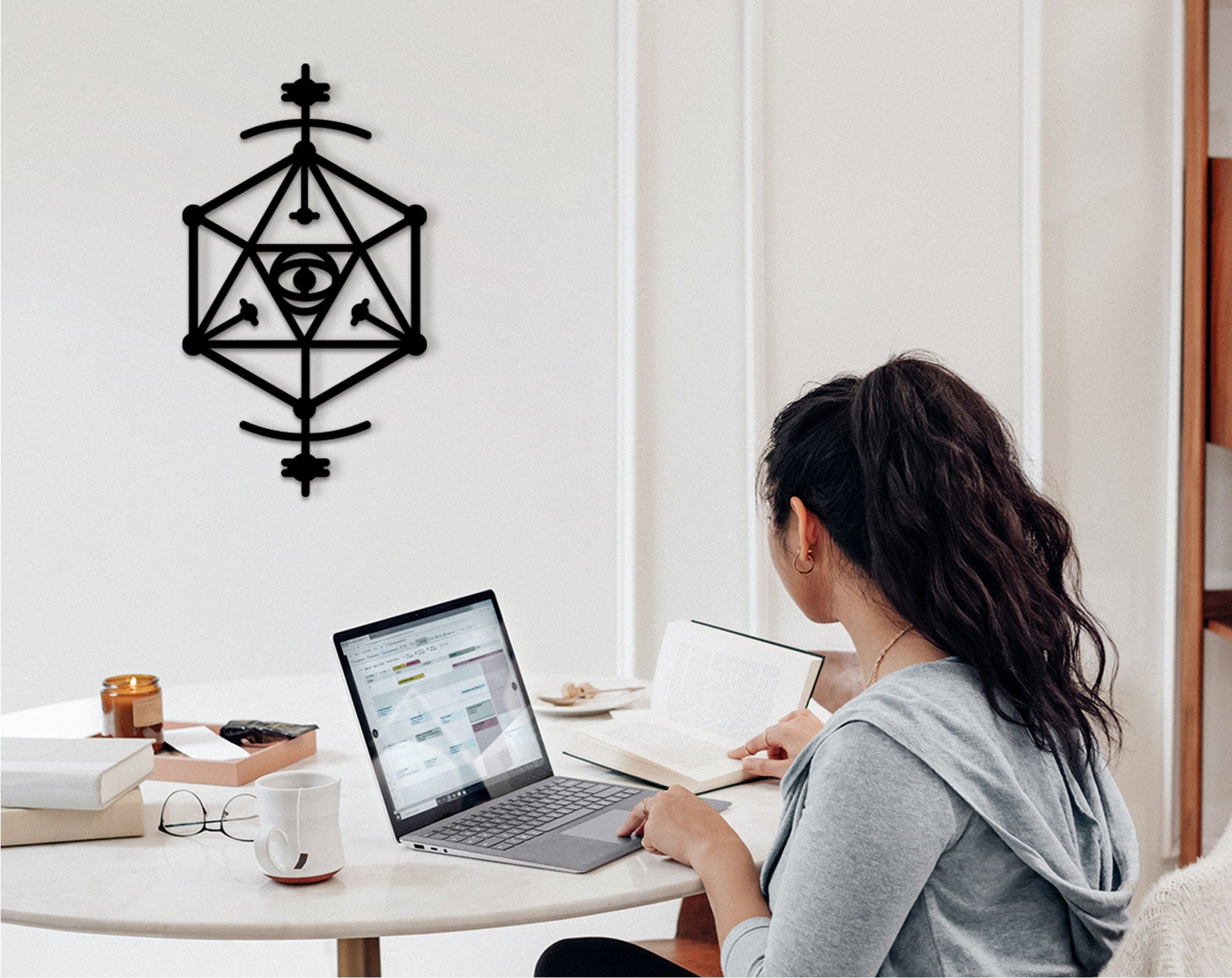 Sacred Geometry Wood Wall Art: Mandala Yoga Decor