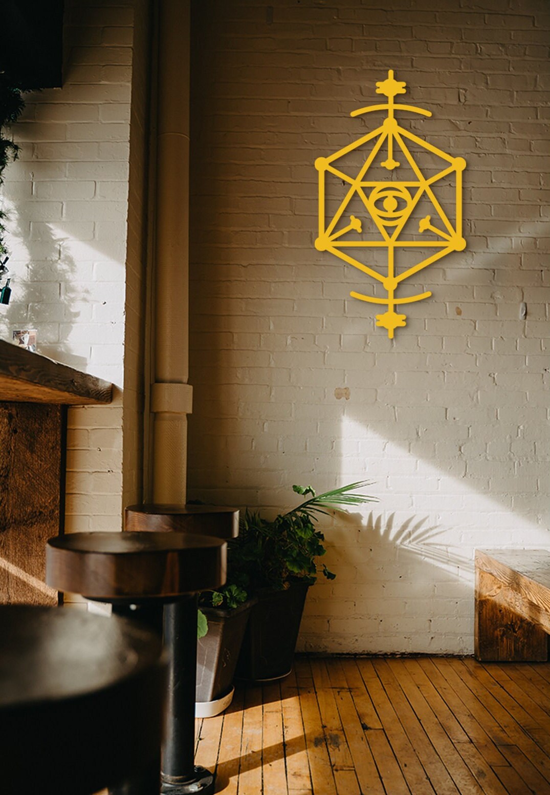 Sacred Geometry Wood Wall Art: Mandala Yoga Decor