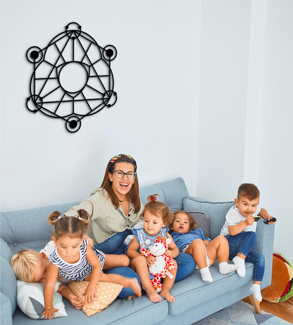 Geometric Wooden Wall Art, Buddhist Decor, Housewarming Gift