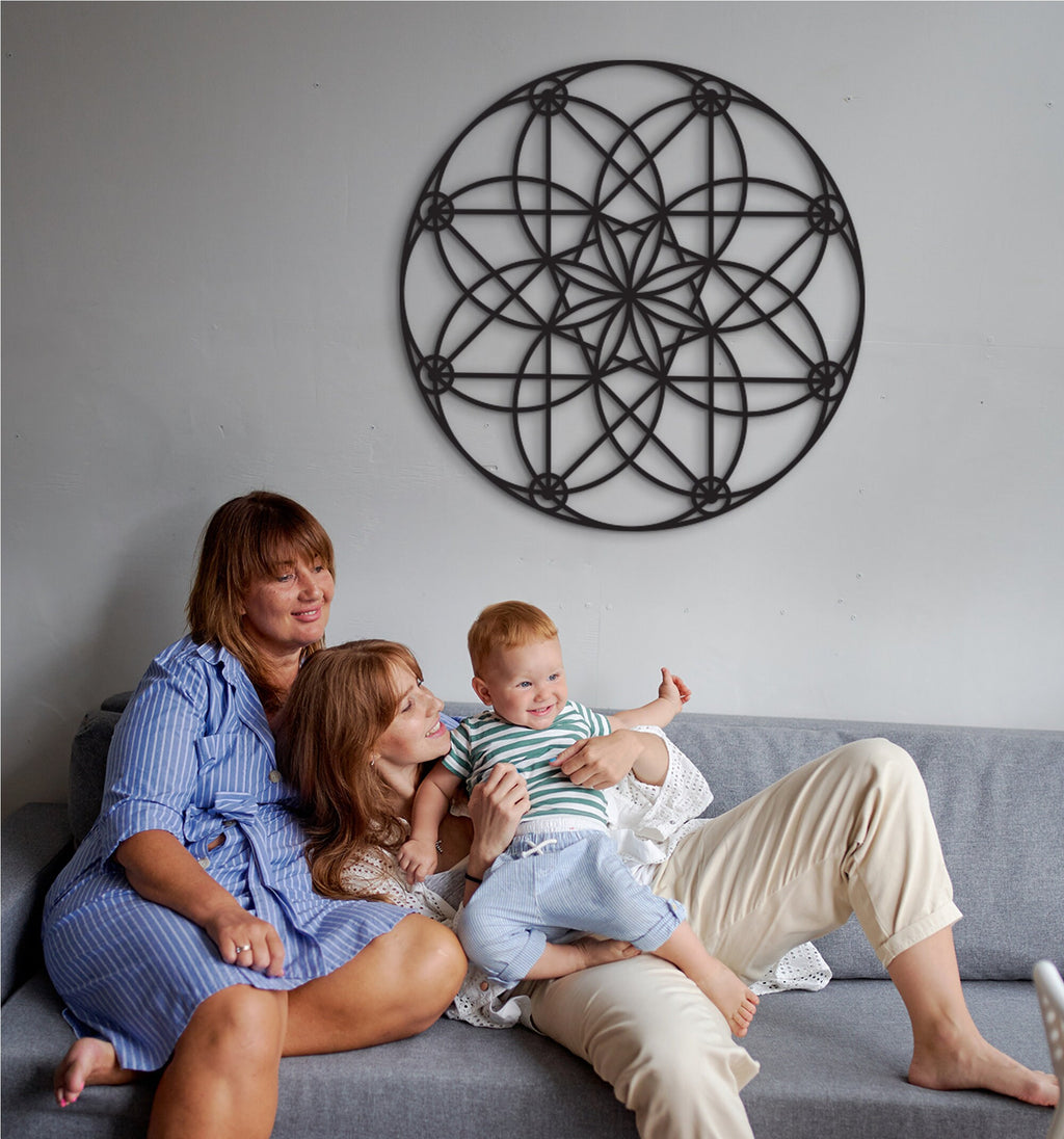 Seed of Life Wall Art: Sacred Geometry Wood Decor