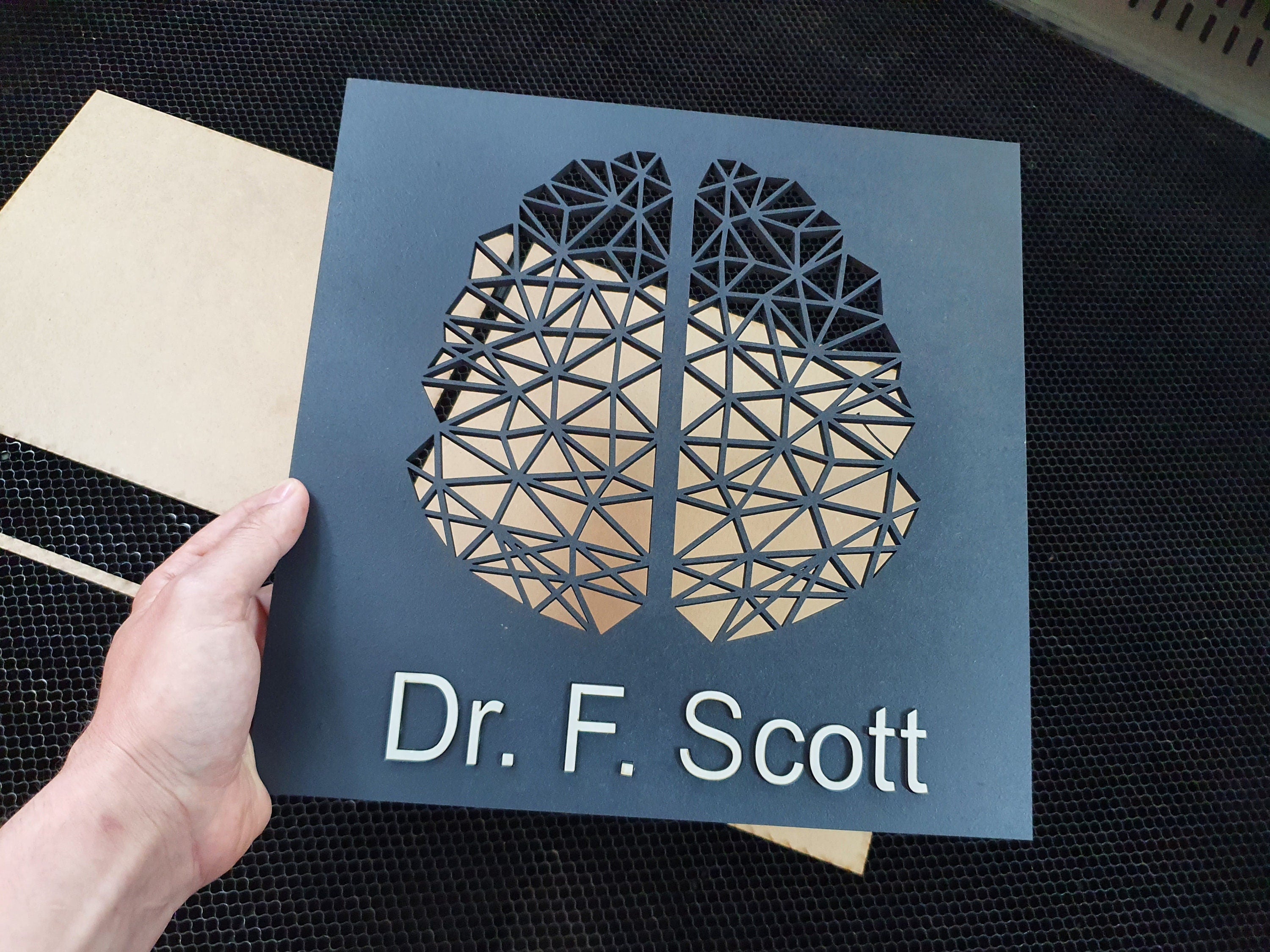 Laser Cut Wood Brain Art: Neurology Office Decor