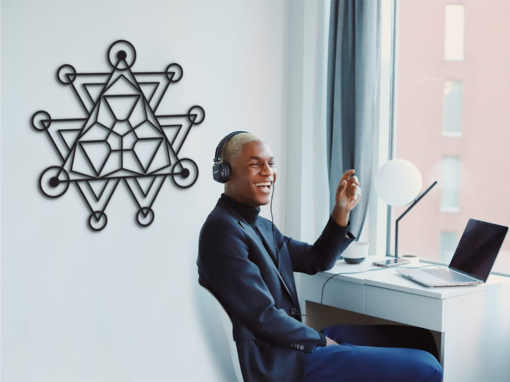 Tetrahedron Wall Art: Sacred Geometry Wood Wall Hanging