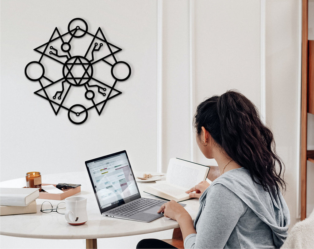 Hexagram Star of David Wooden Wall Decor: Jewish Home Art