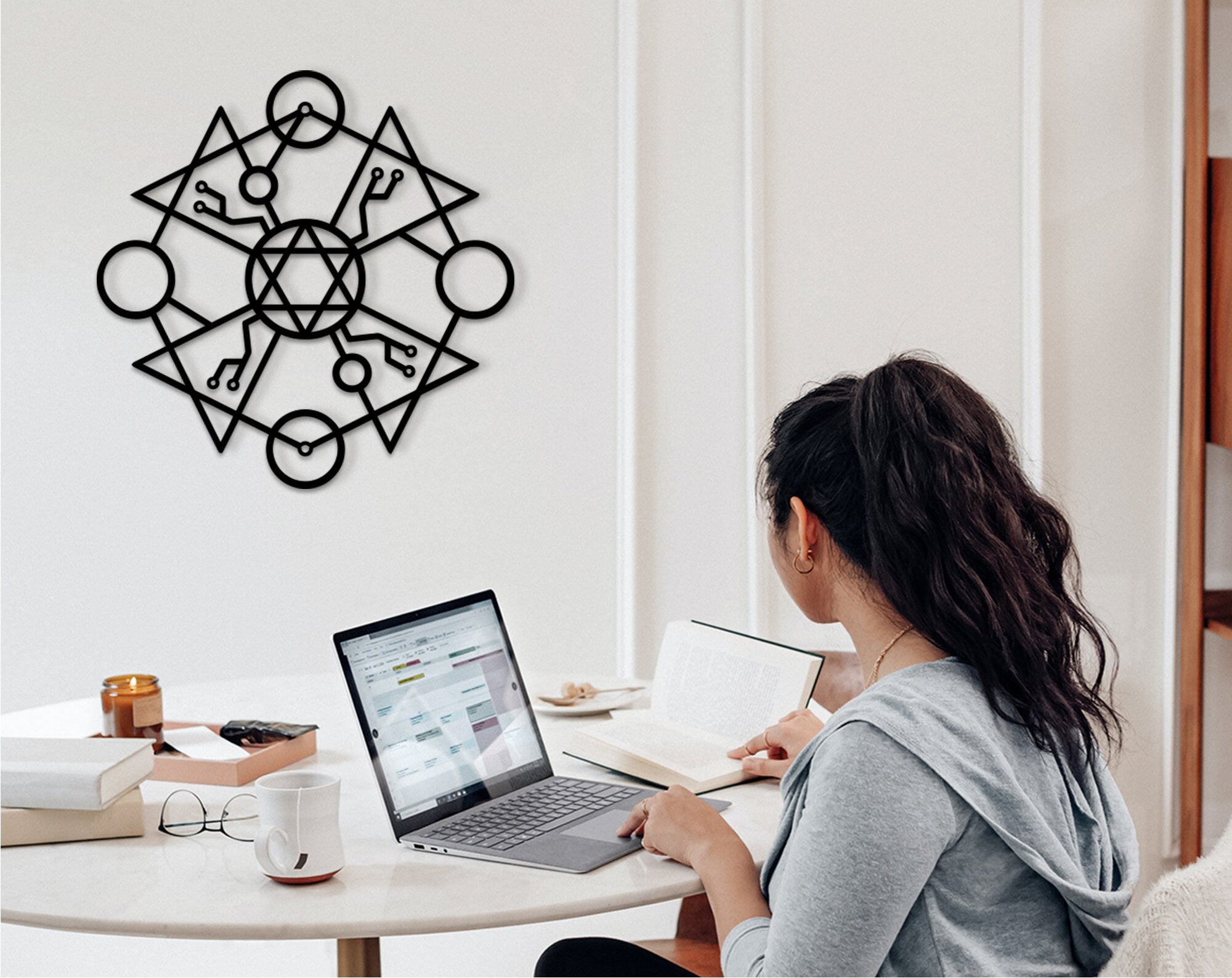 Hexagram Star of David Wooden Wall Decor: Jewish Home Art