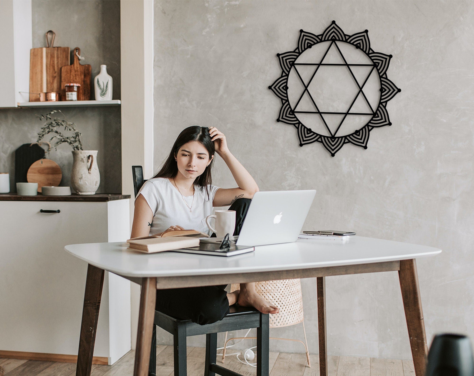 Wooden Star of David Wall Decor: Jewish Hexagram Art