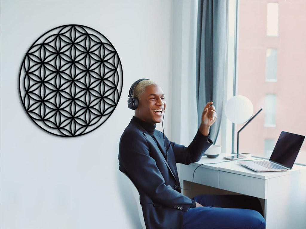 Flower of Life Wood Wall Art: Sacred Geometry Decor