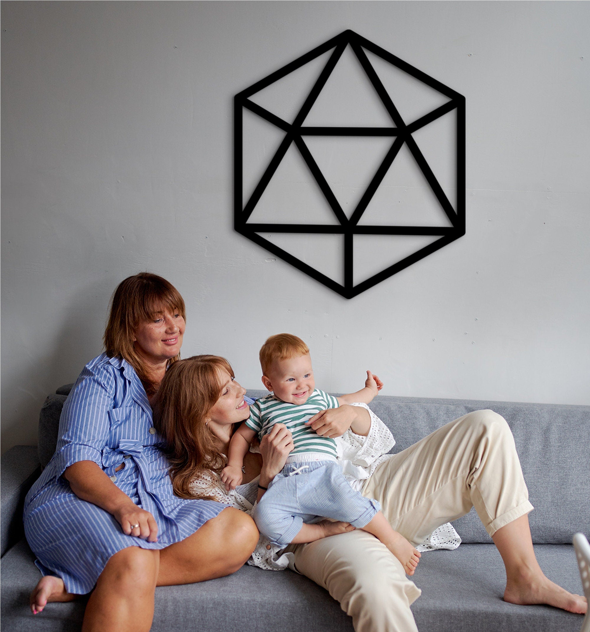D20 Icosahedron Wall Decor: Sacred Geometry Dungeons & Dragons Art