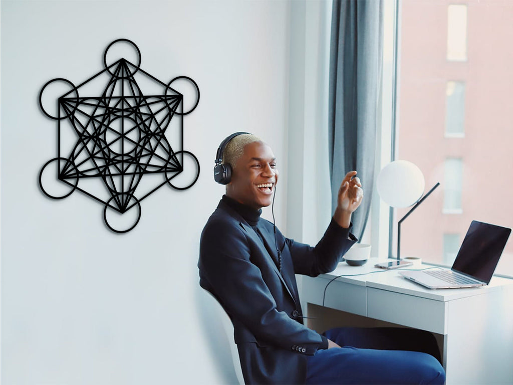 Metatron's Cube Wall Art: Sacred Geometry Mandala Decor