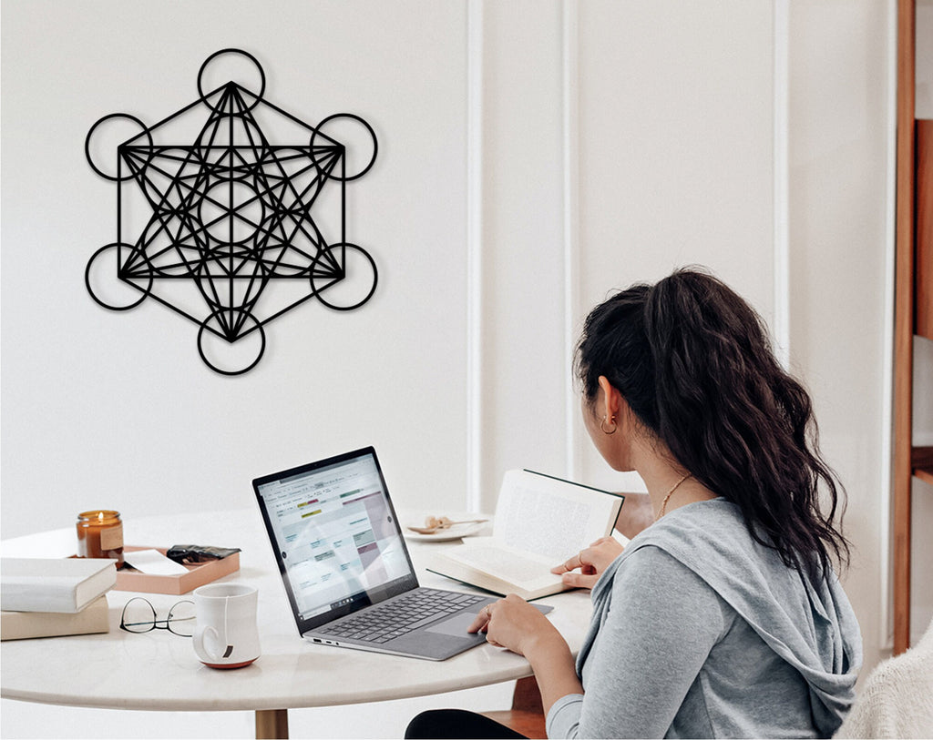 Metatron's Cube Wall Art: Sacred Geometry Mandala Decor