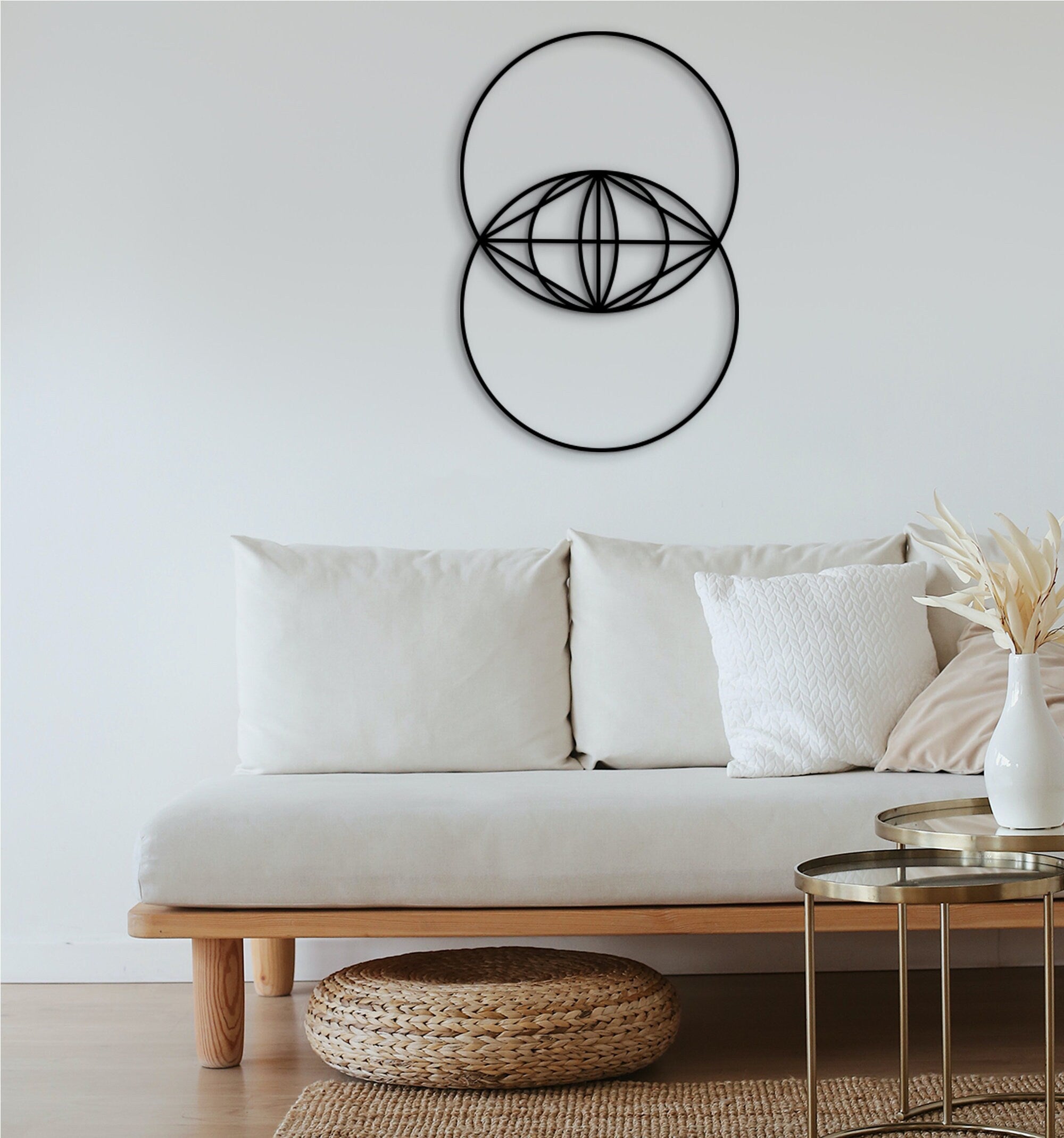 Vesica Piscis Wall Art: Sacred Geometry Wood Decor