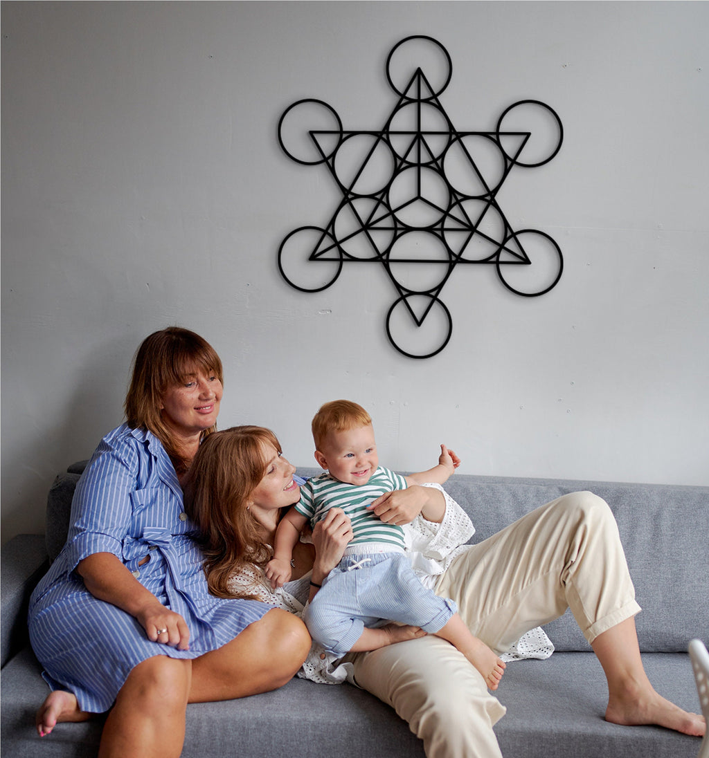 Wood Star Tetrahedron Wall Decor: Sacred Geometry Art