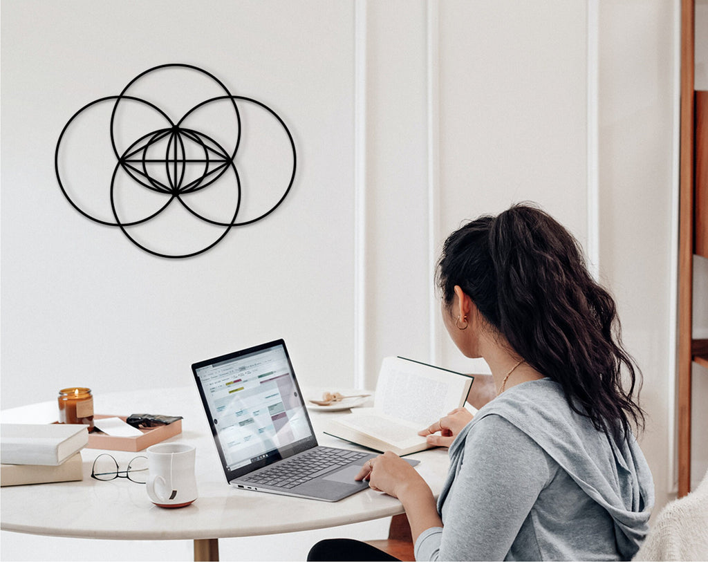 Vesica Piscis Wood Wall Art: Sacred Geometry Decor