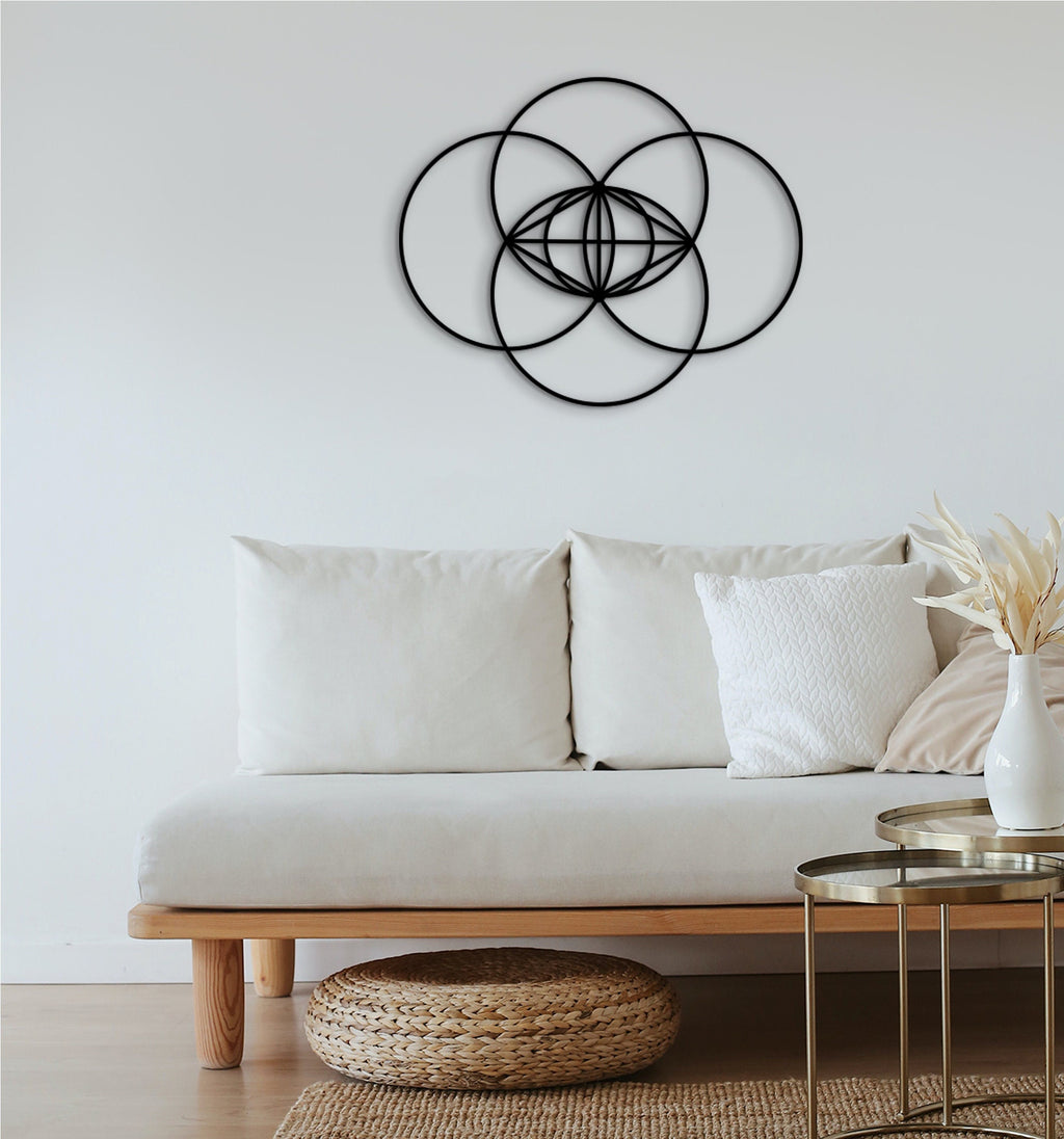 Vesica Piscis Wood Wall Art: Sacred Geometry Decor