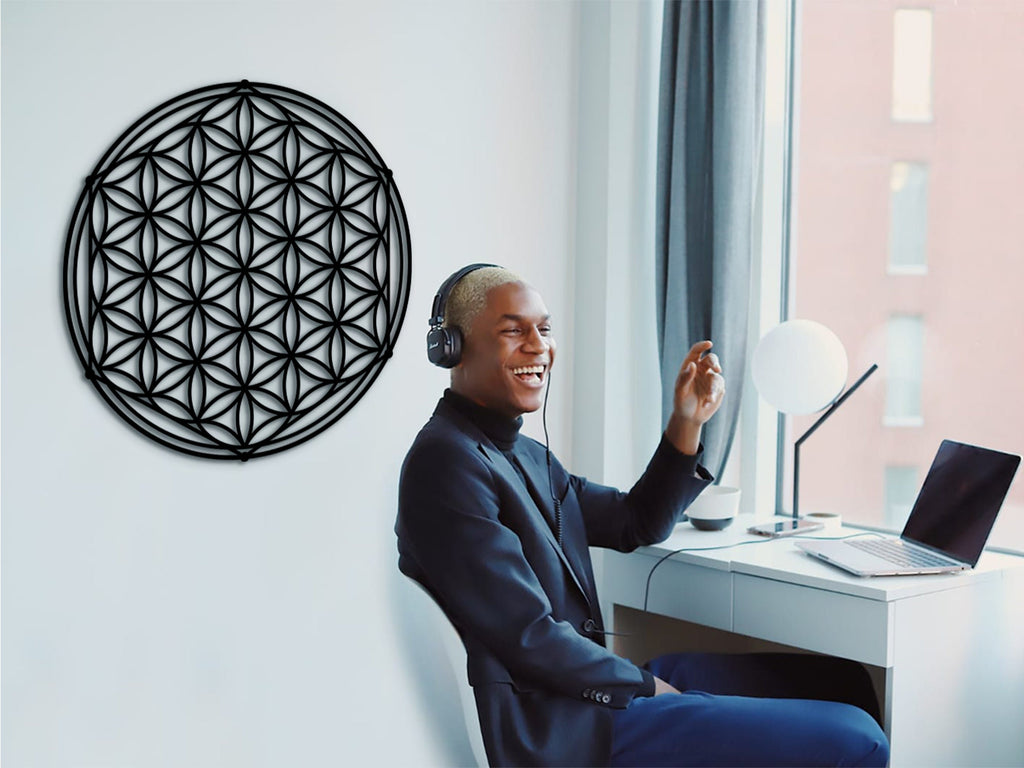Flower of Life Wood Wall Art: Sacred Geometry Decor