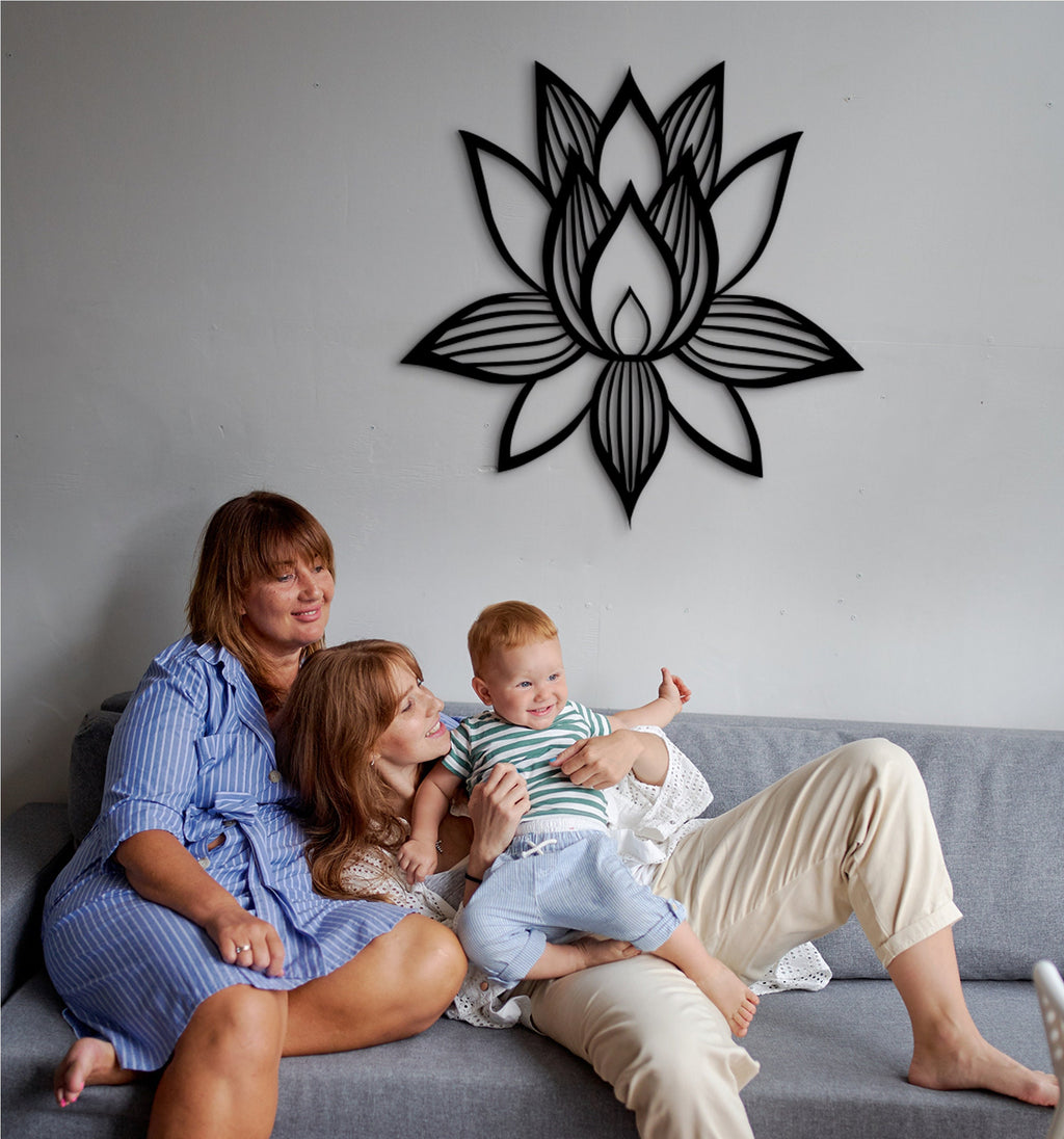 Lotus Flower Wooden Mandala: Boho Wall Art Decor