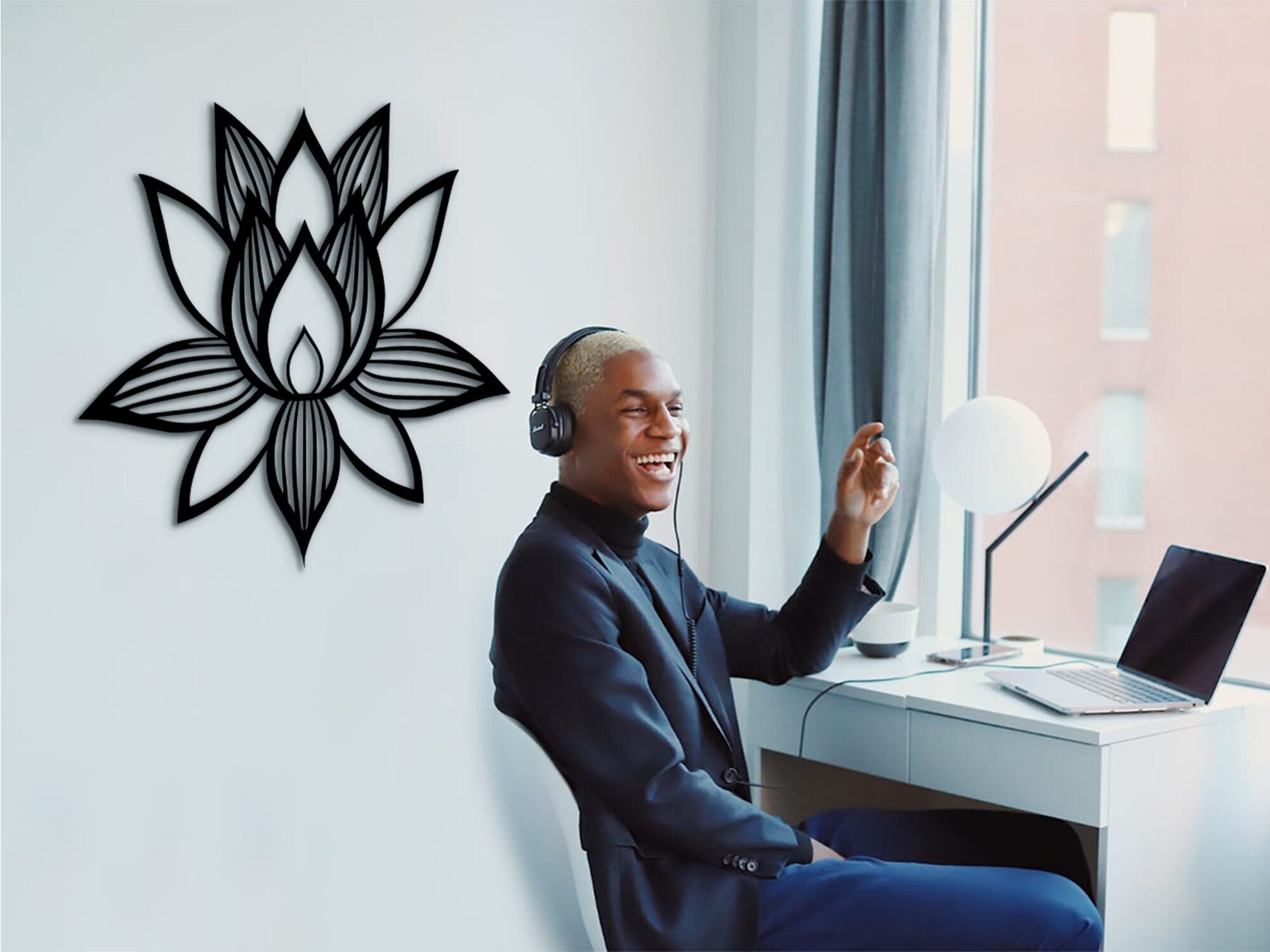 Lotus Flower Wooden Mandala: Boho Wall Art Decor