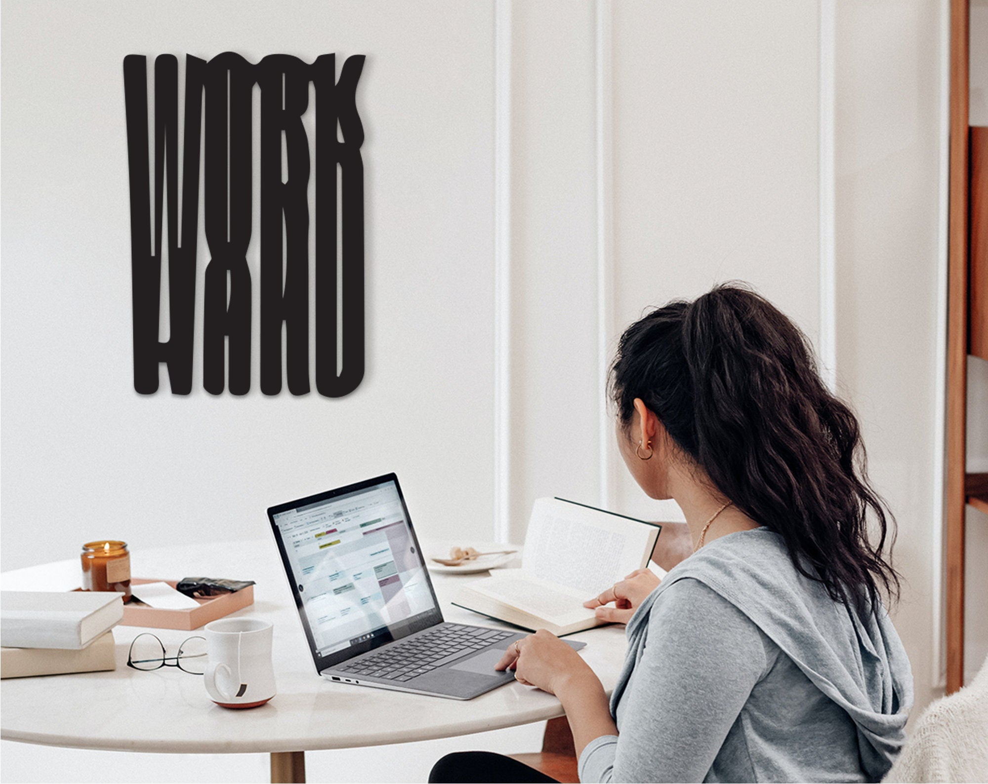 Work Hard Wood Wall Decor: Laser Cut Motivational Office Art