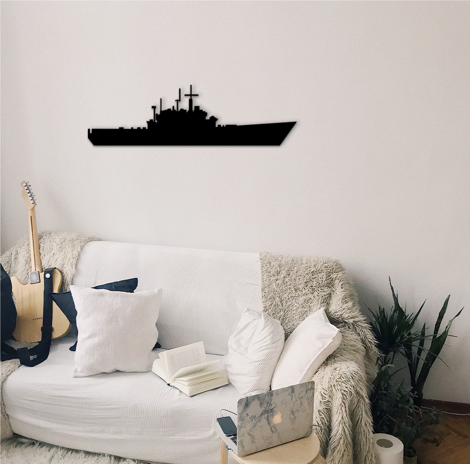 Bismarck Ship Wood Wall Art: Marine Veteran Gift