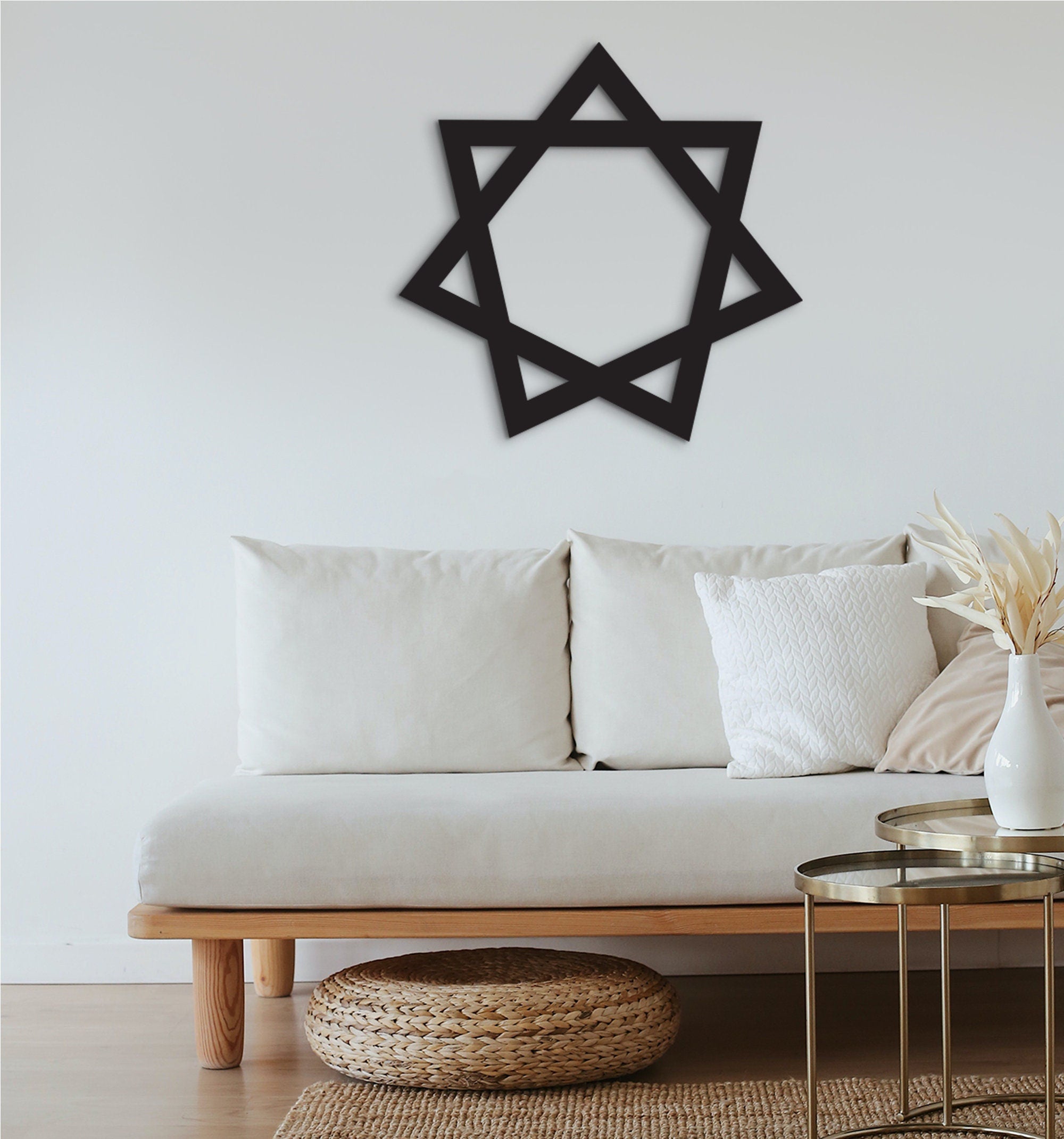 Star Of Babylon Wooden Wall Art: Sacred Geometry Home Decor