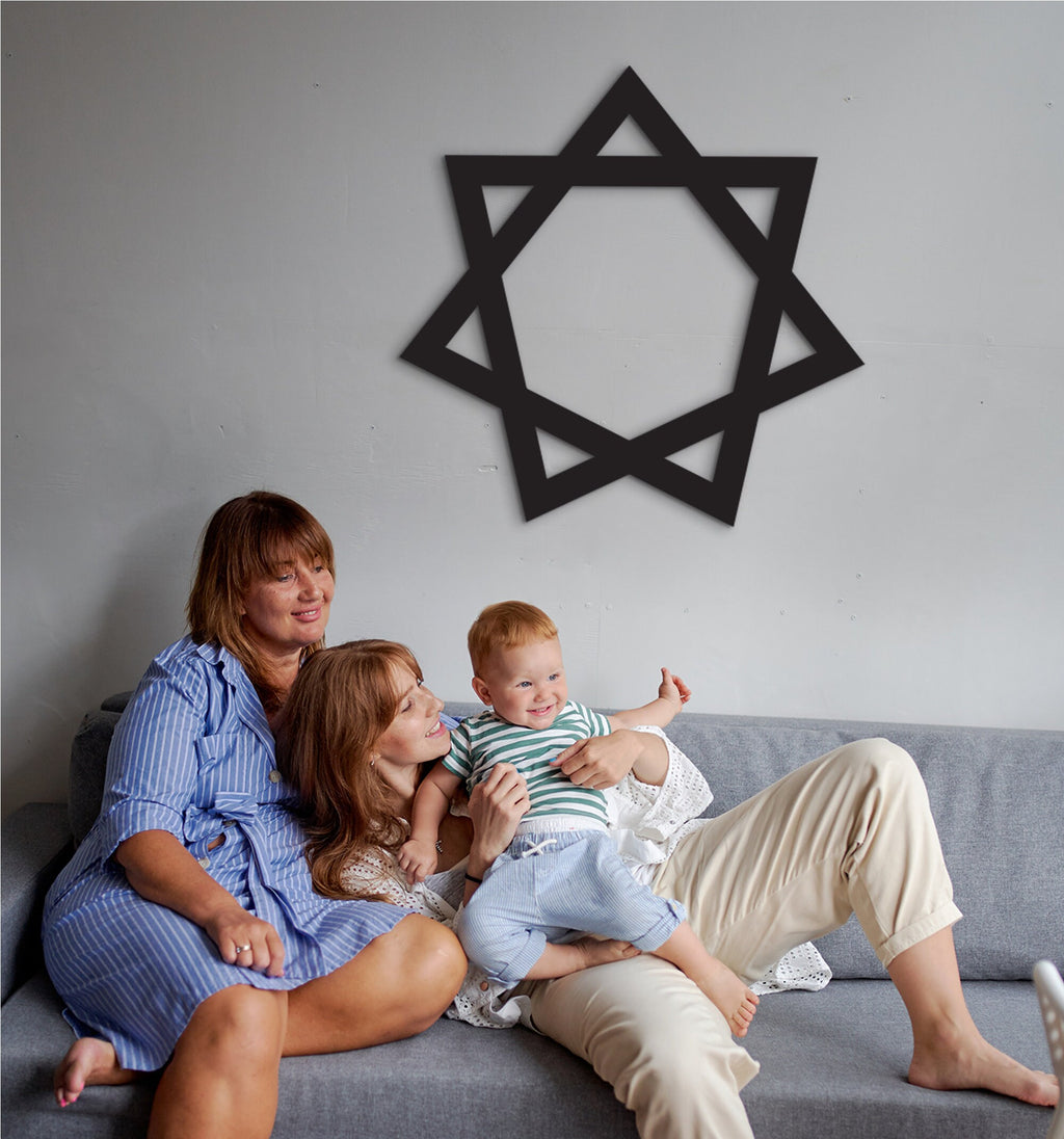 Star Of Babylon Wooden Wall Art: Sacred Geometry Home Decor