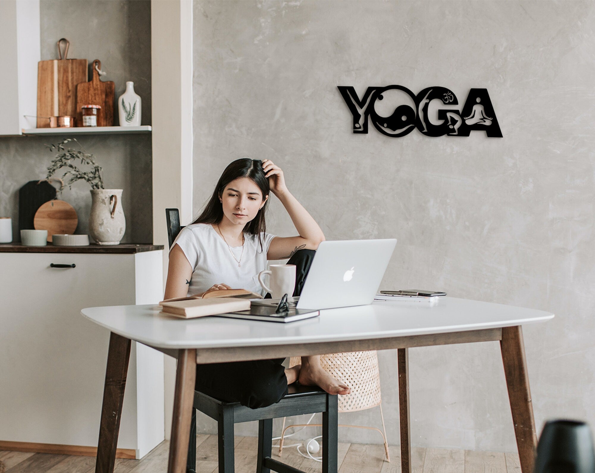 Yoga Sign: 3D Shadow Wall Art, Studio Decor