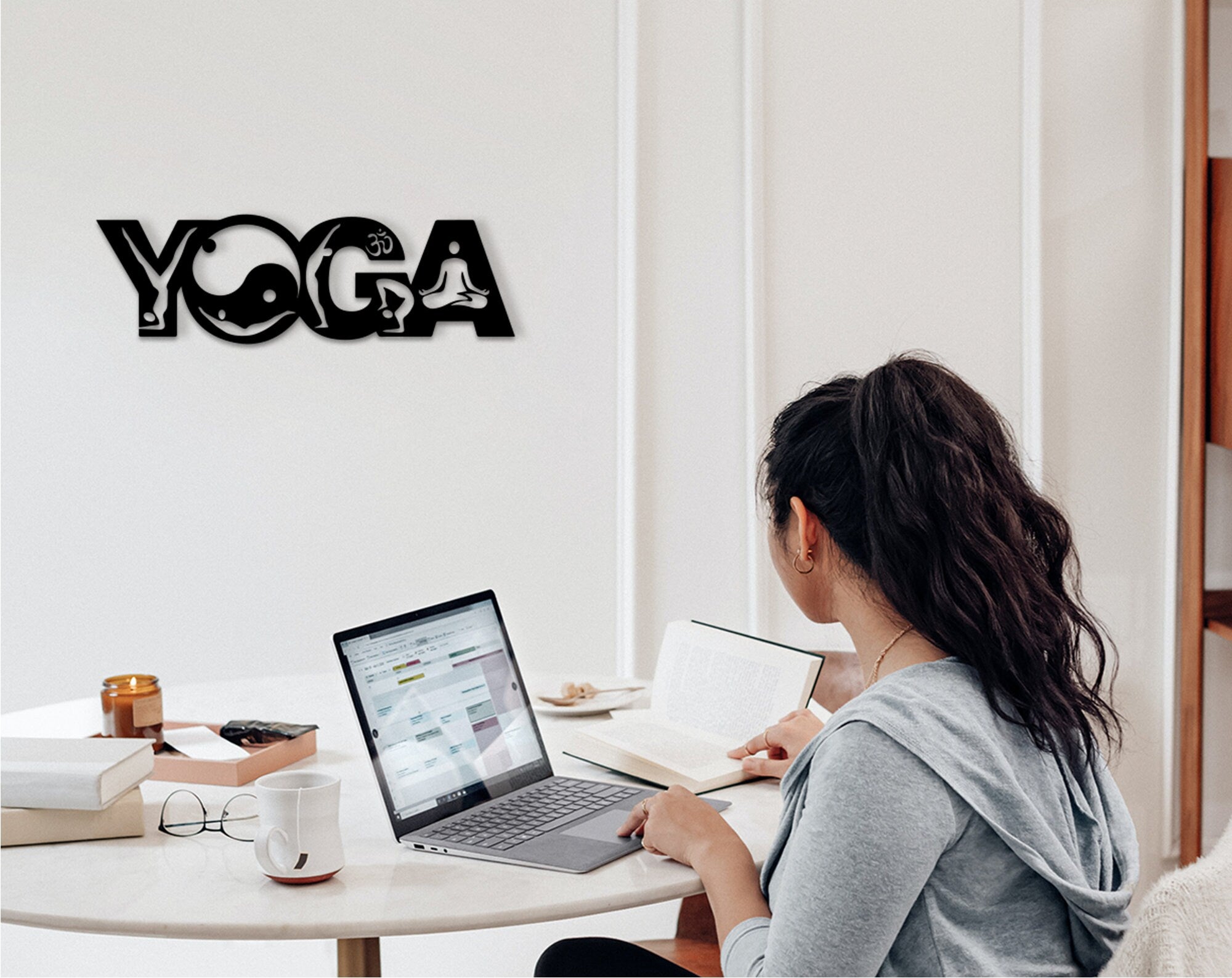 Yoga Sign: 3D Shadow Wall Art, Studio Decor