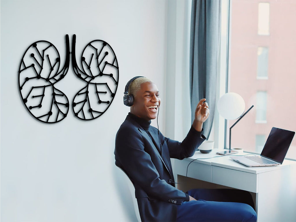 Lungs Wall Decor: 3D Shadow Effect, Medical Office Art