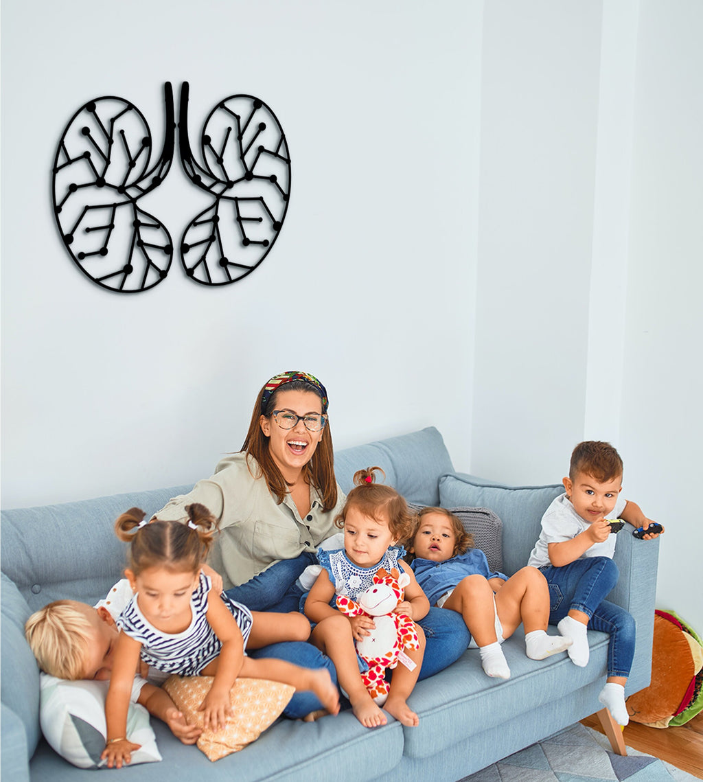 Lungs Wall Decor: 3D Shadow Effect, Medical Office Art
