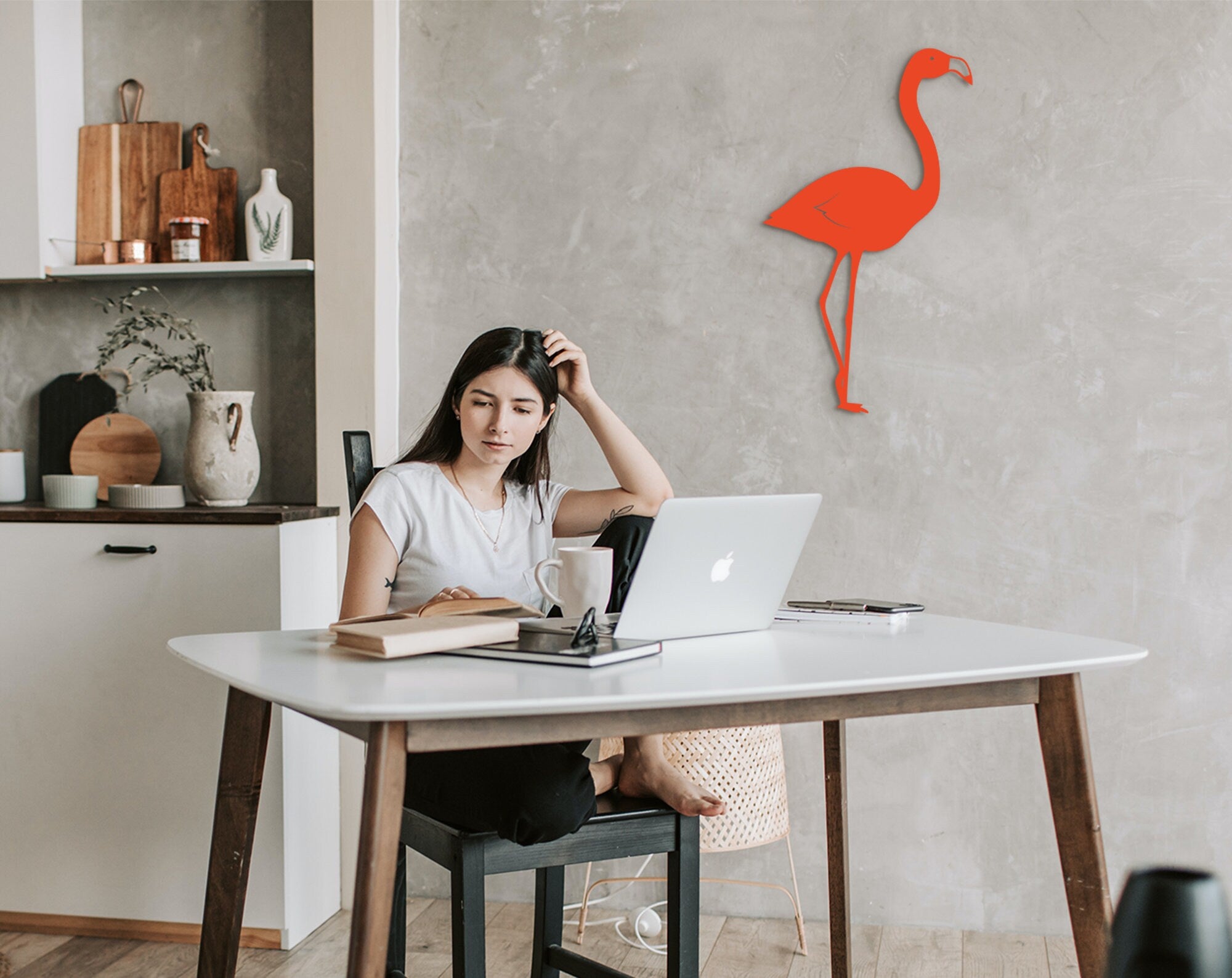 Geometric Flamingo Wall Art: 3D Shadow Decor