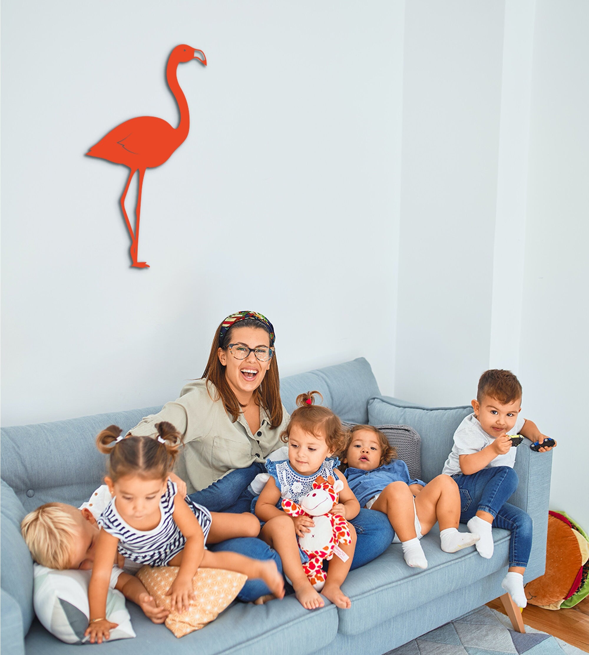 Geometric Flamingo Wall Art: 3D Shadow Decor