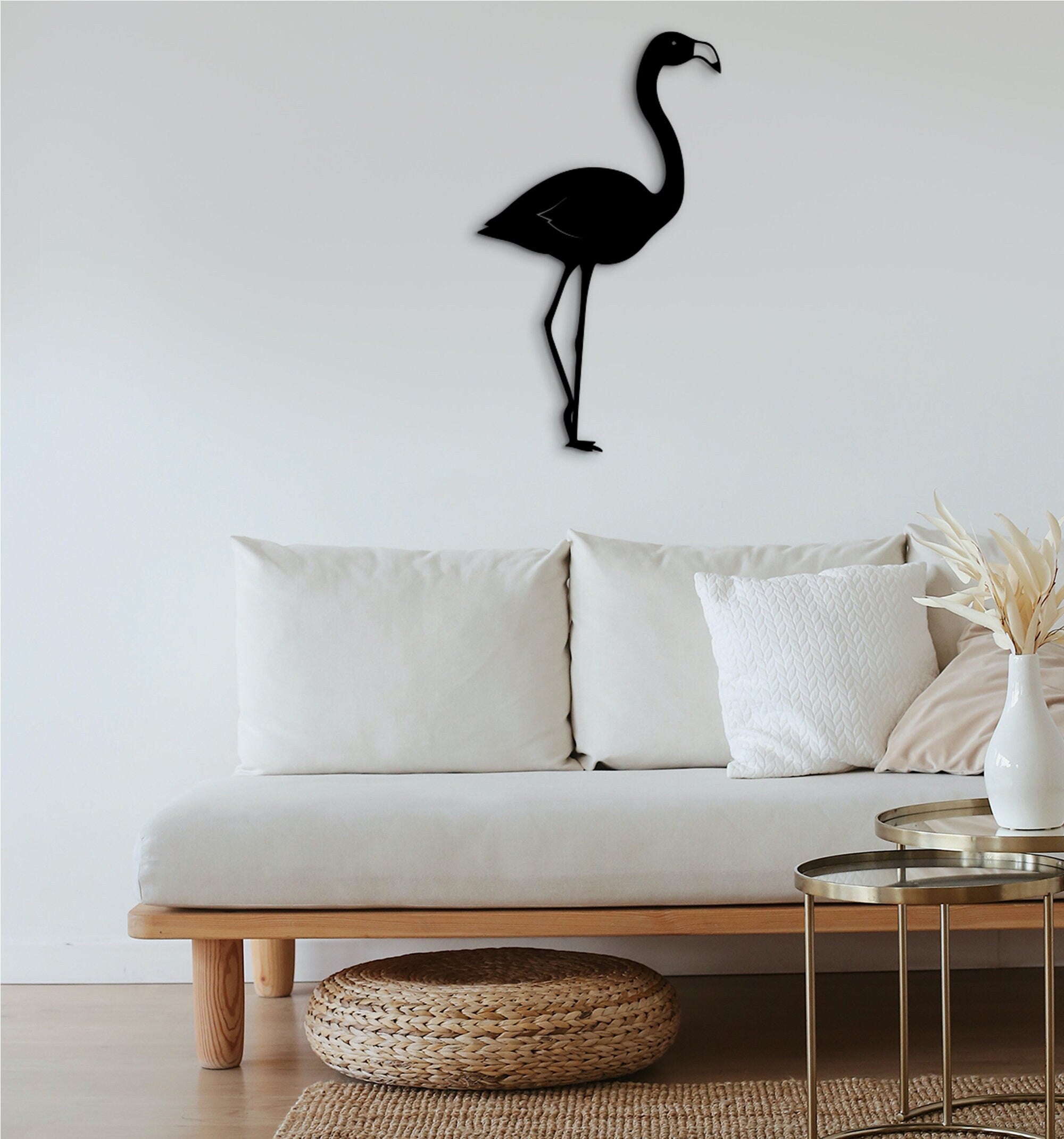 Geometric Flamingo Wall Art: 3D Shadow Decor