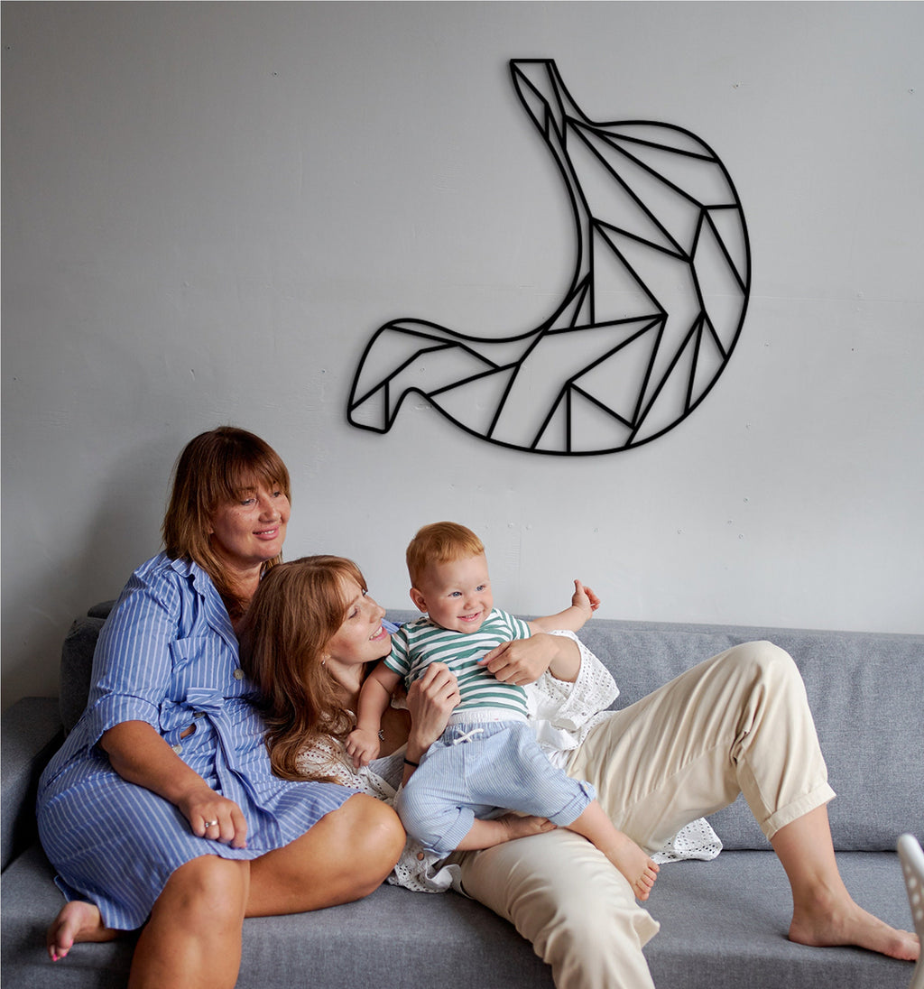 3D Stomach Anatomy Wood Wall Art: Medical Office Decor