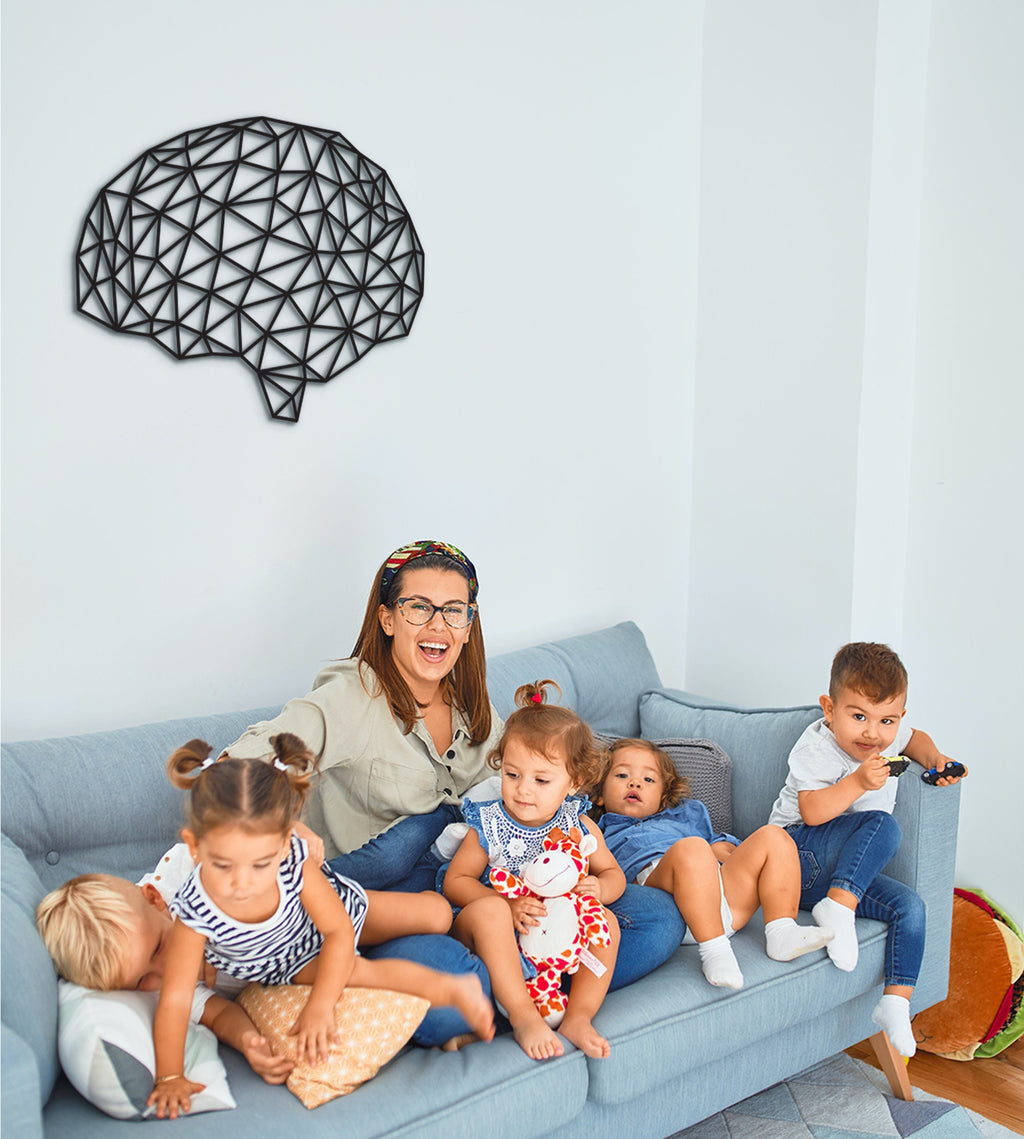 Geometric Brain Wall Art: Neurology Decor, Neuro Gift, Digital Brain Artwork