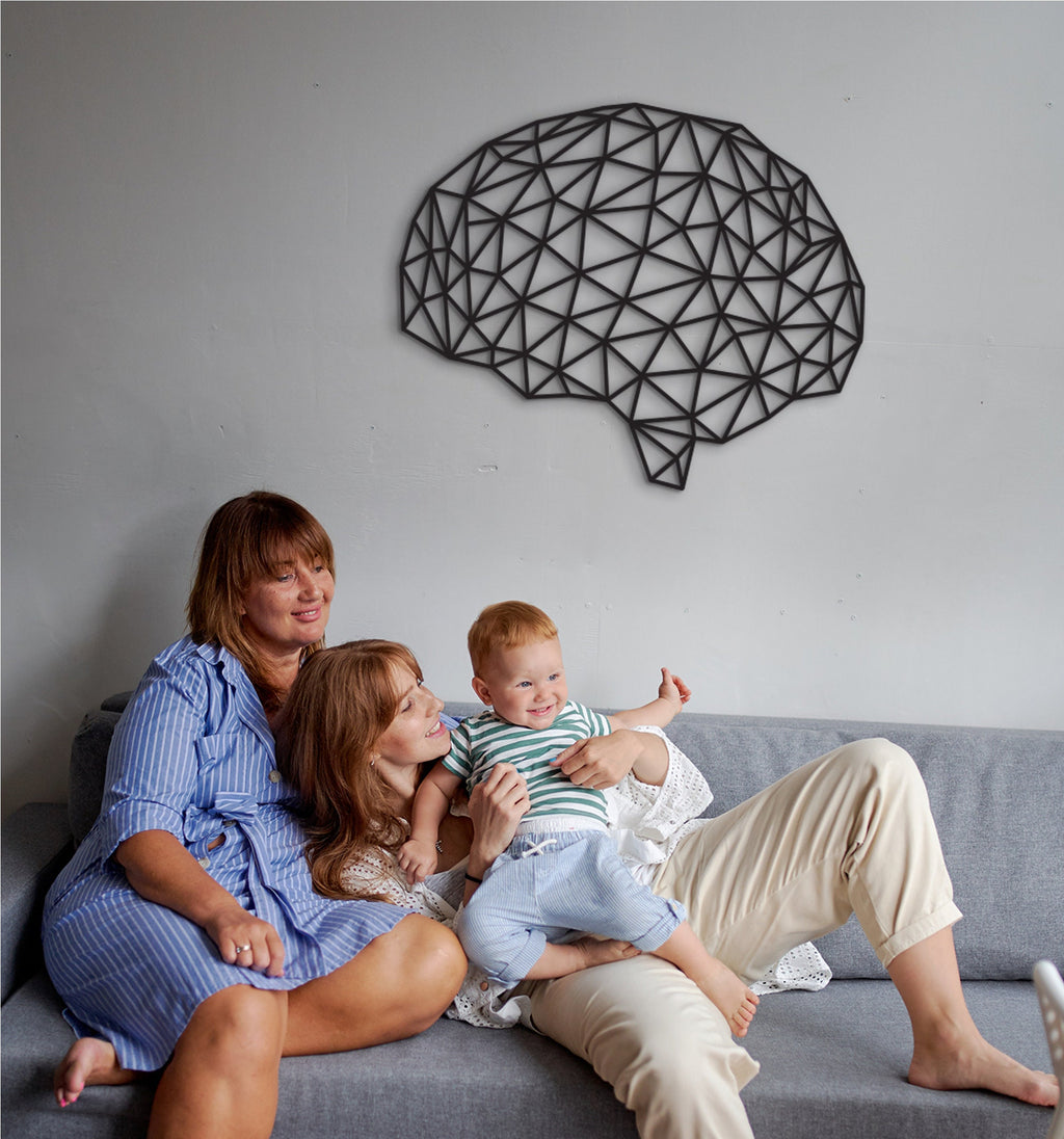 Geometric Brain Wall Art: Neurology Decor, Neuro Gift, Digital Brain Artwork