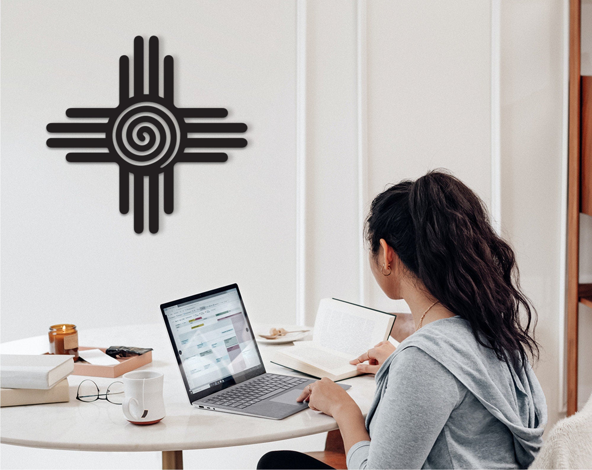 Zia Symbol Wood Wall Art: New Mexico Decor