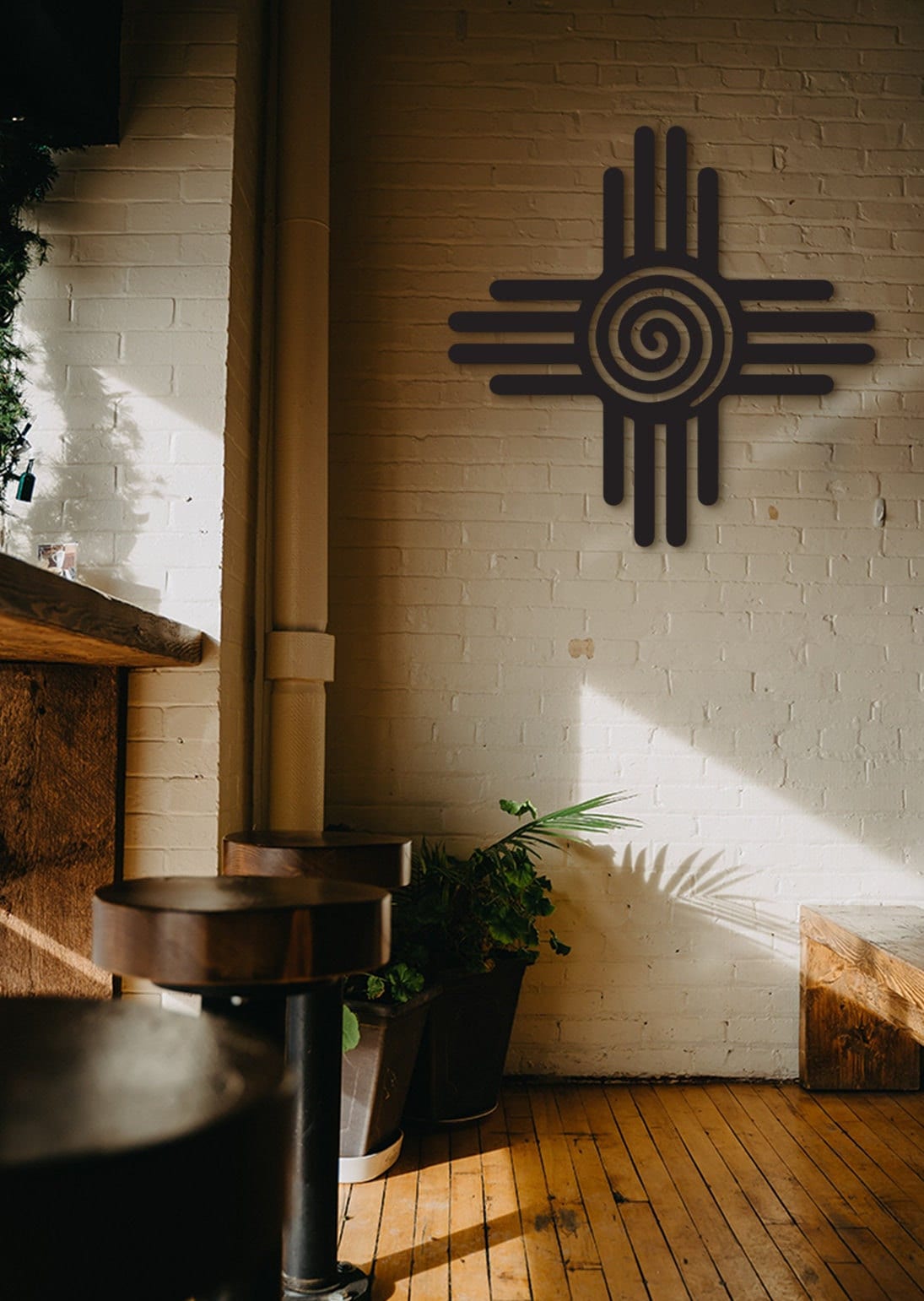 Zia Symbol Wood Wall Art: New Mexico Decor