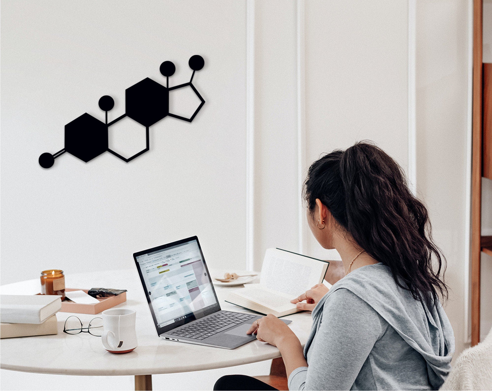 Testosterone Molecule Wood Wall Art: Science Gift