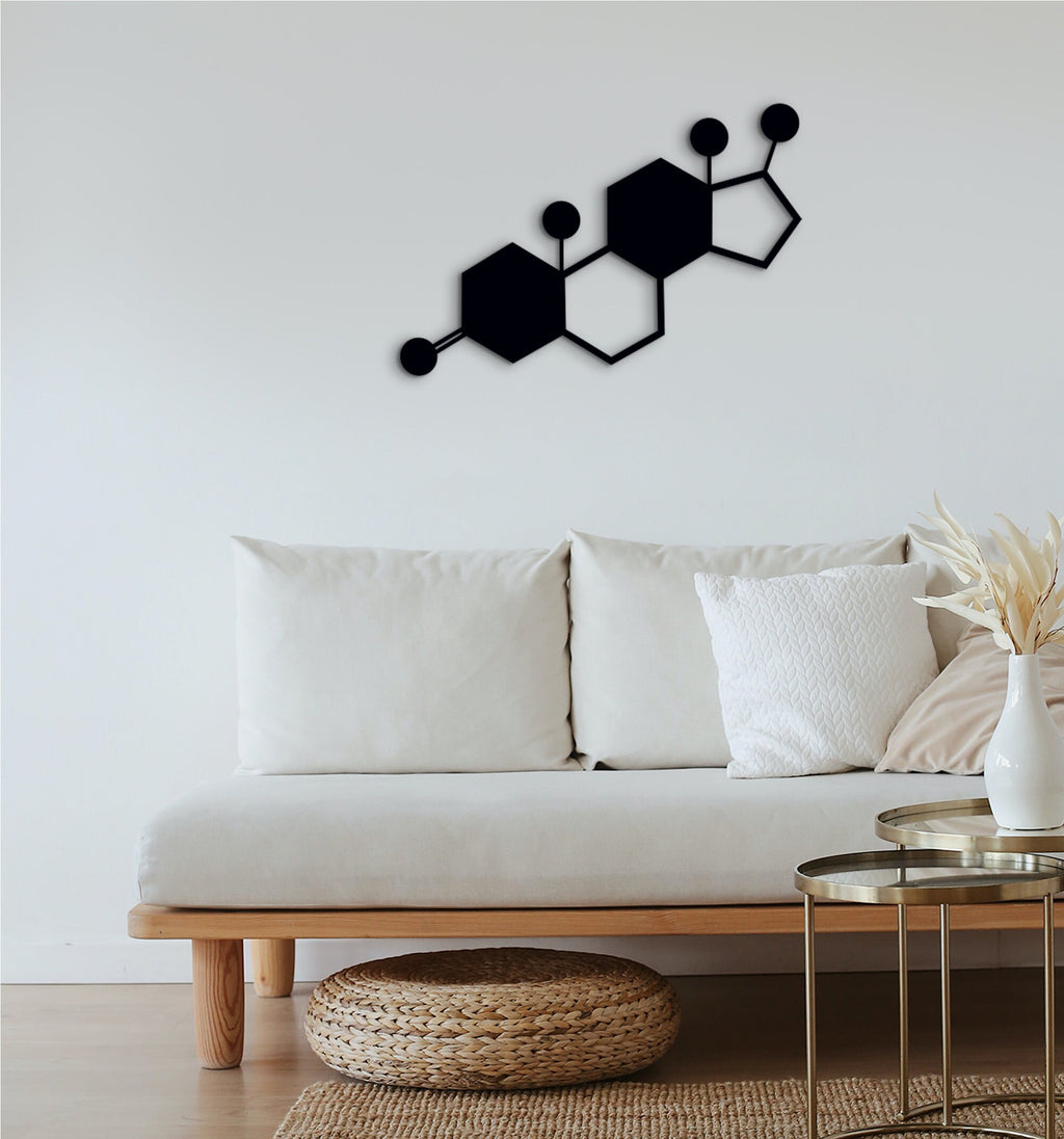 Testosterone Molecule Wood Wall Art: Science Gift